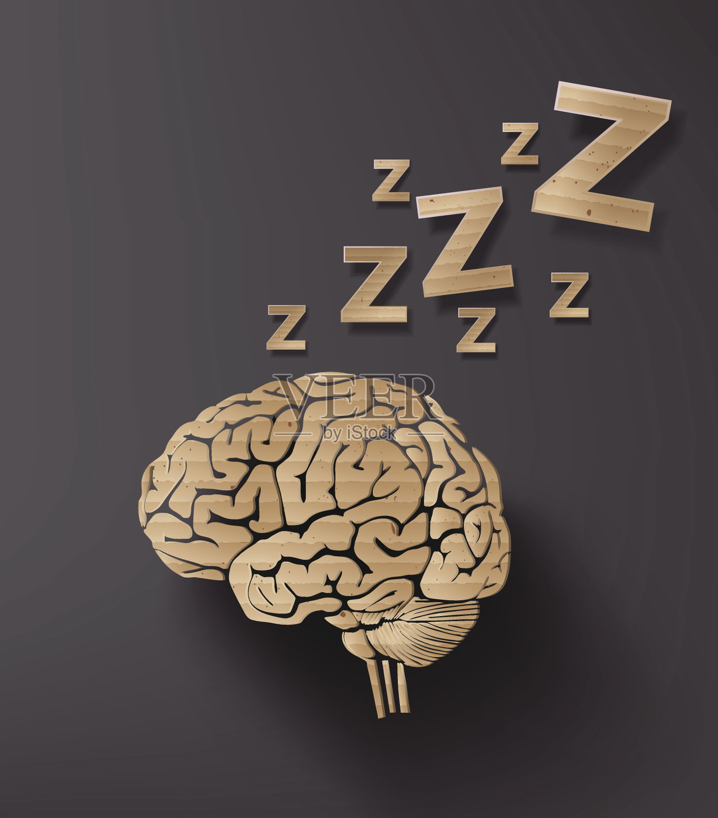 与大脑有关的睡眠向量概念。插画图片素材