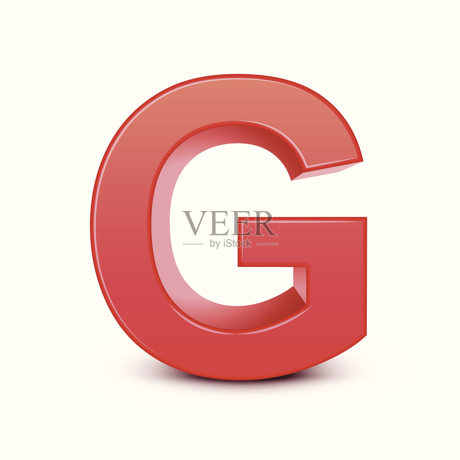 3d红色字母G设计元素图片