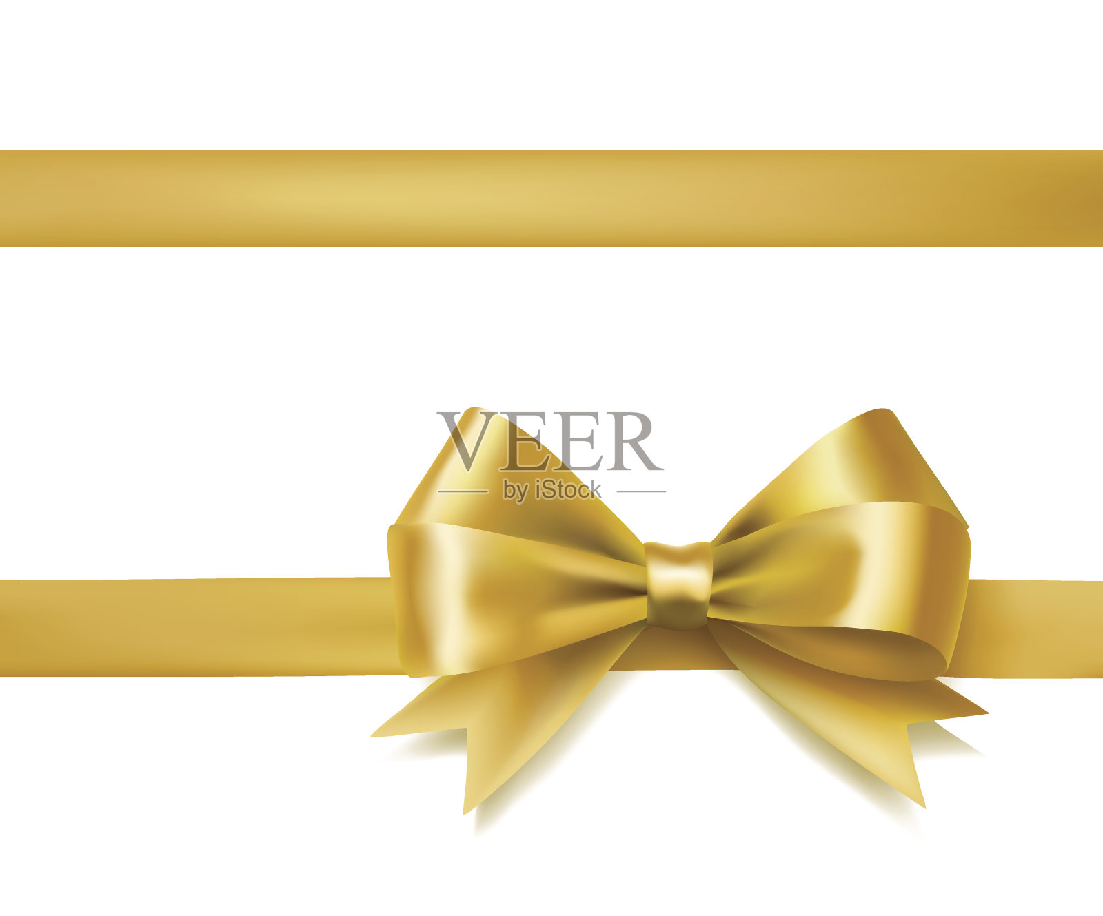 金色的蝴蝶结丝带设计元素图片