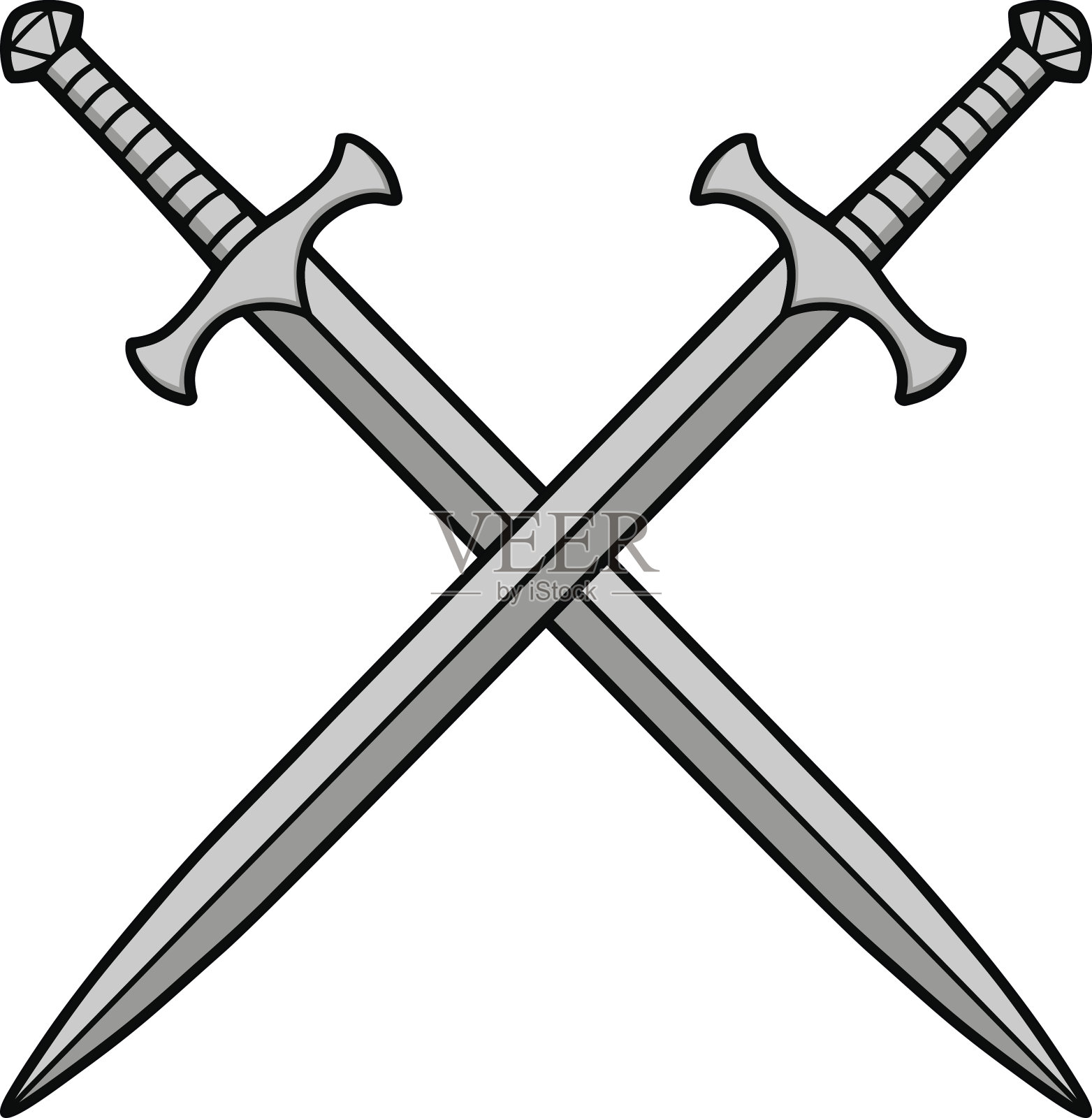 交叉剑插图设计元素图片