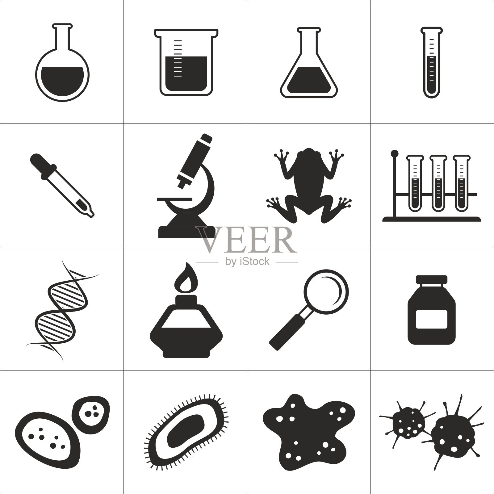 化学和生物图标设置图标素材