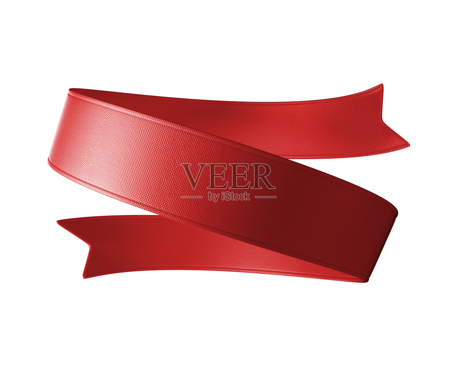 3d红色节日丝带标签，孤立对象设计元素图片