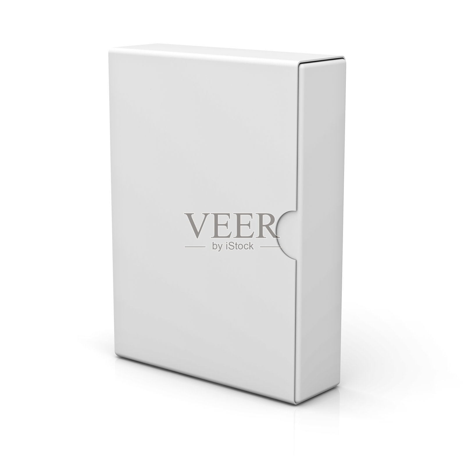 空白盒孤立在白色背景反射设计元素图片