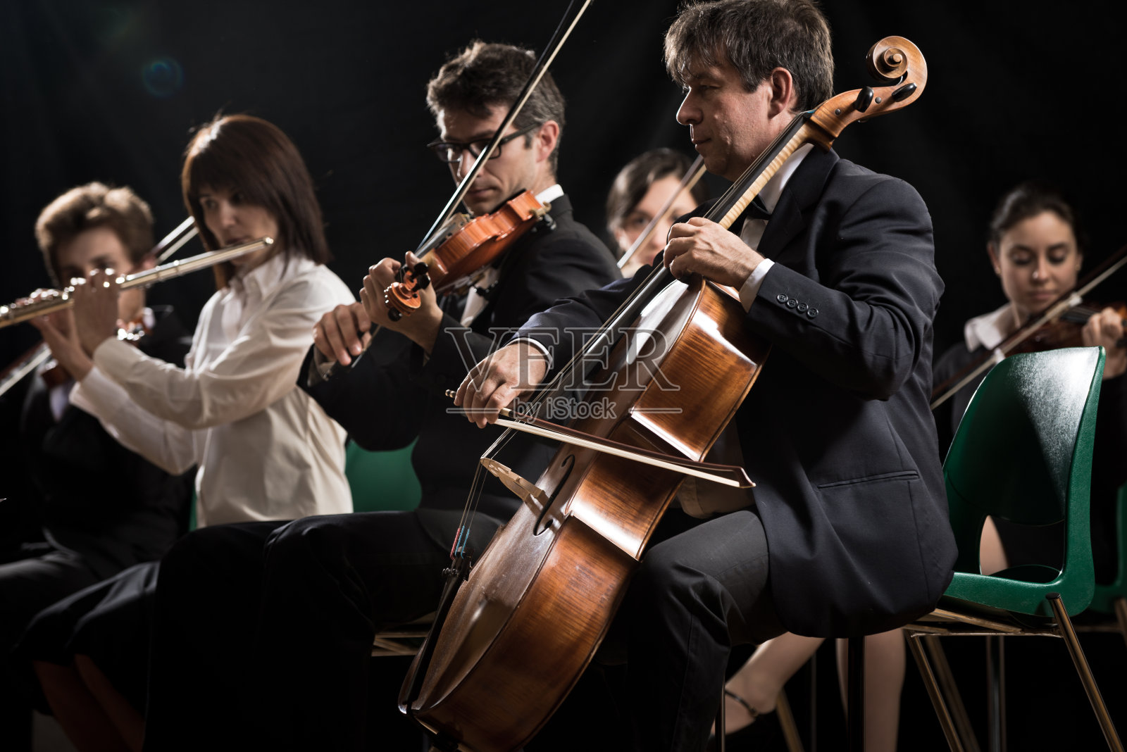 古典音乐会:交响乐团登台演出照片摄影图片