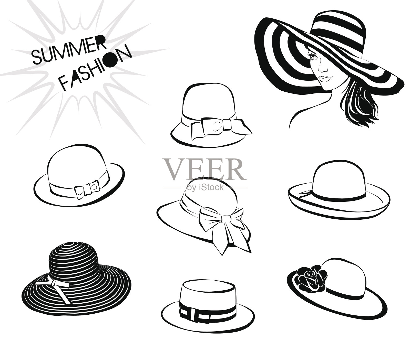 夏季时装-帽子设计元素图片