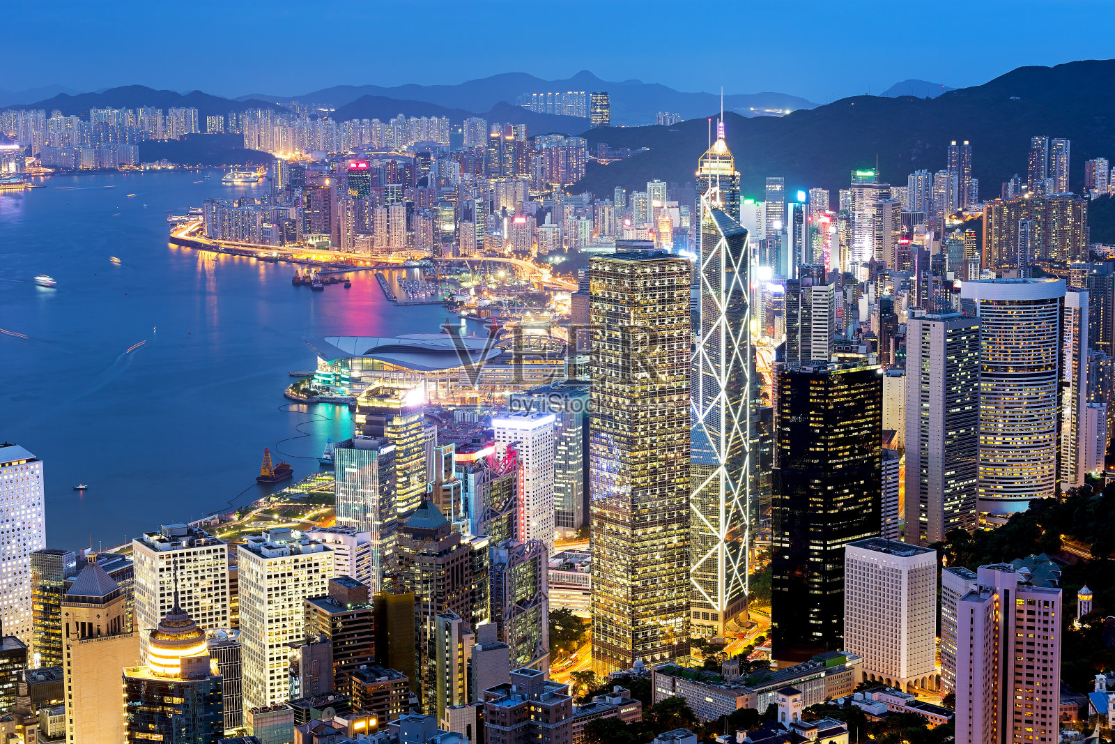 香港著名夜景照片摄影图片