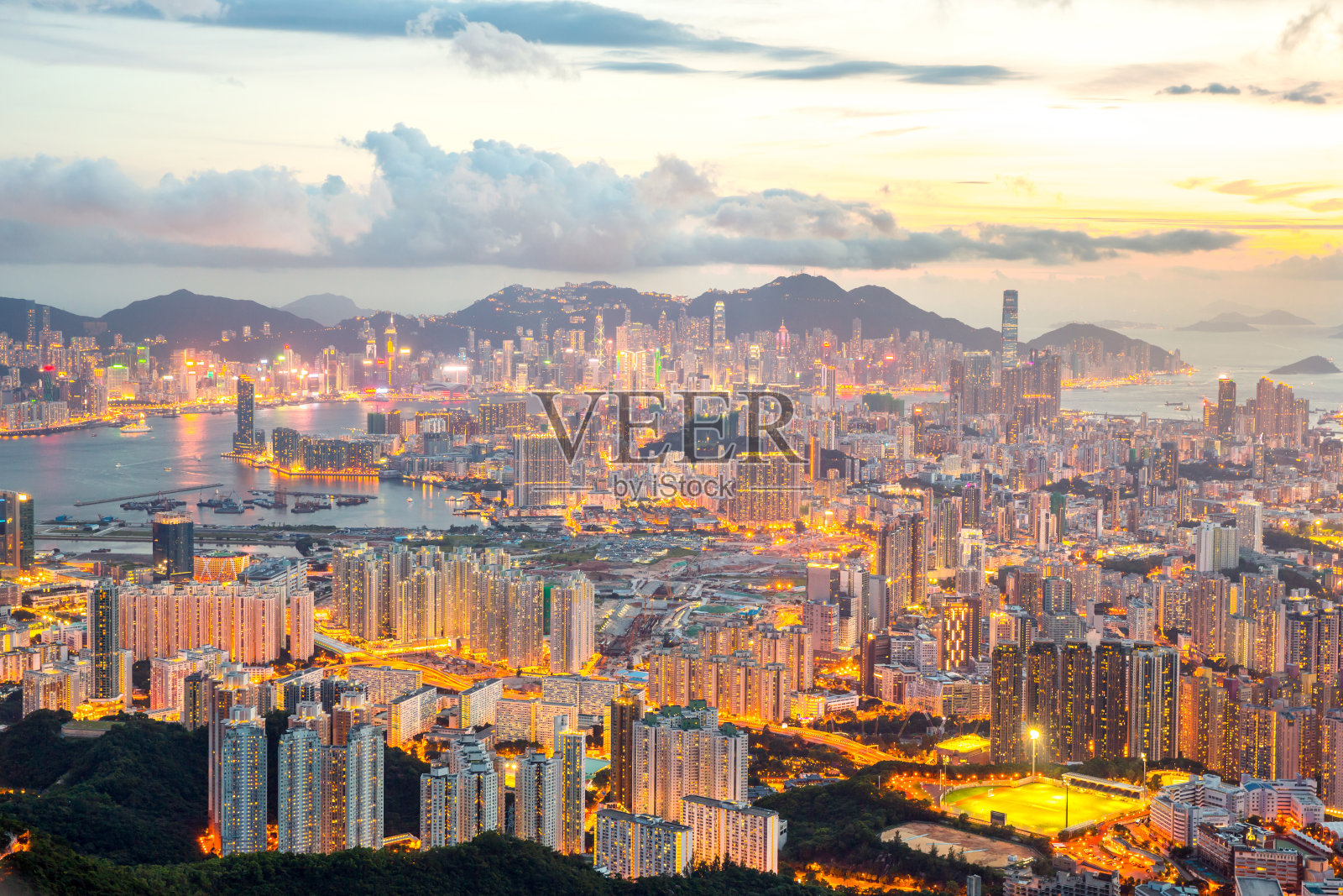 香港及九龙天际线照片摄影图片