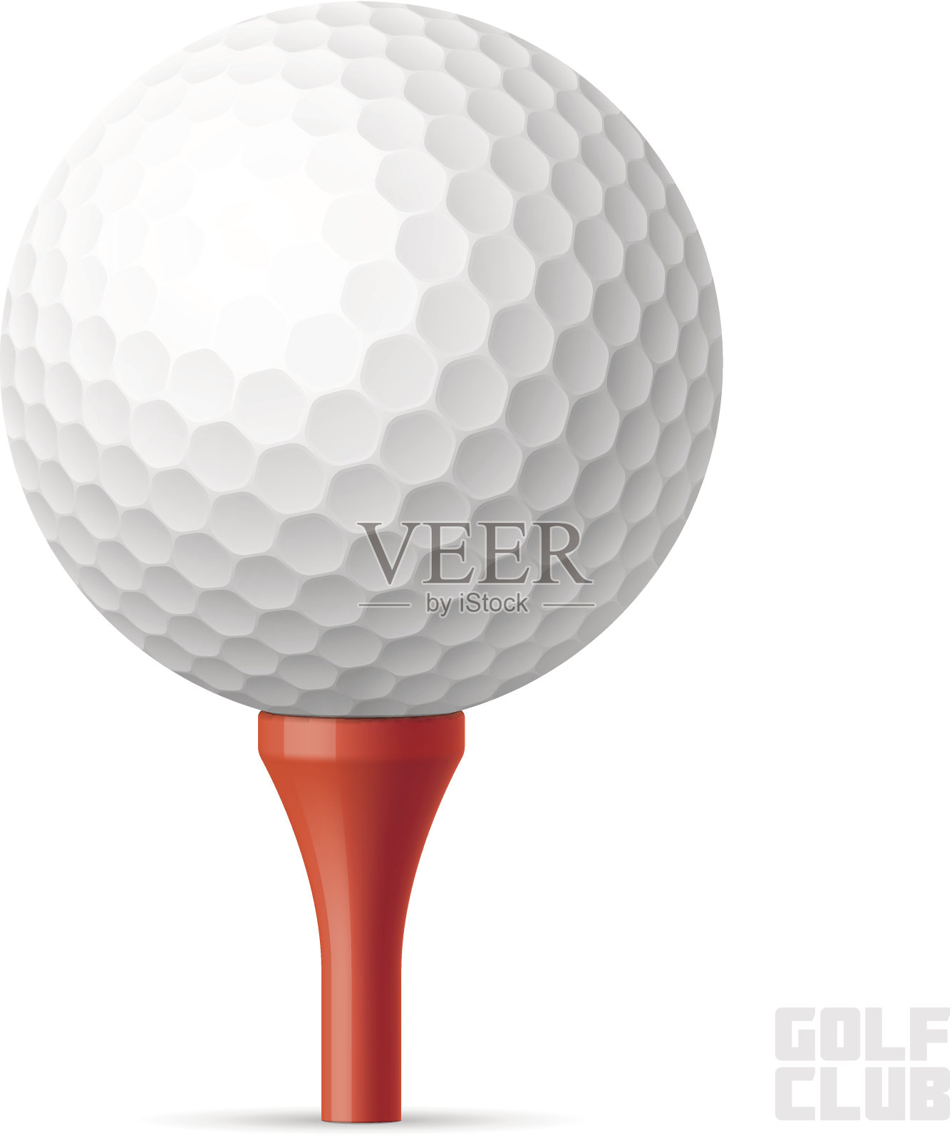红色球座上的高尔夫球设计元素图片