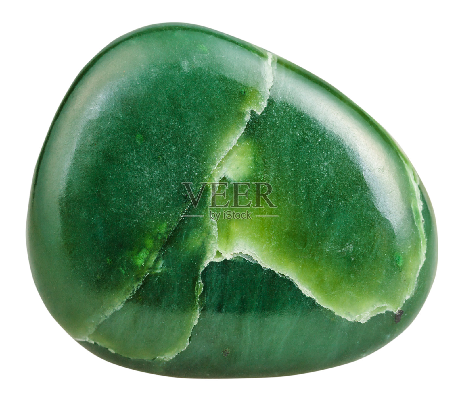 抛光的绿色软玉(玉)矿物宝石石照片摄影图片