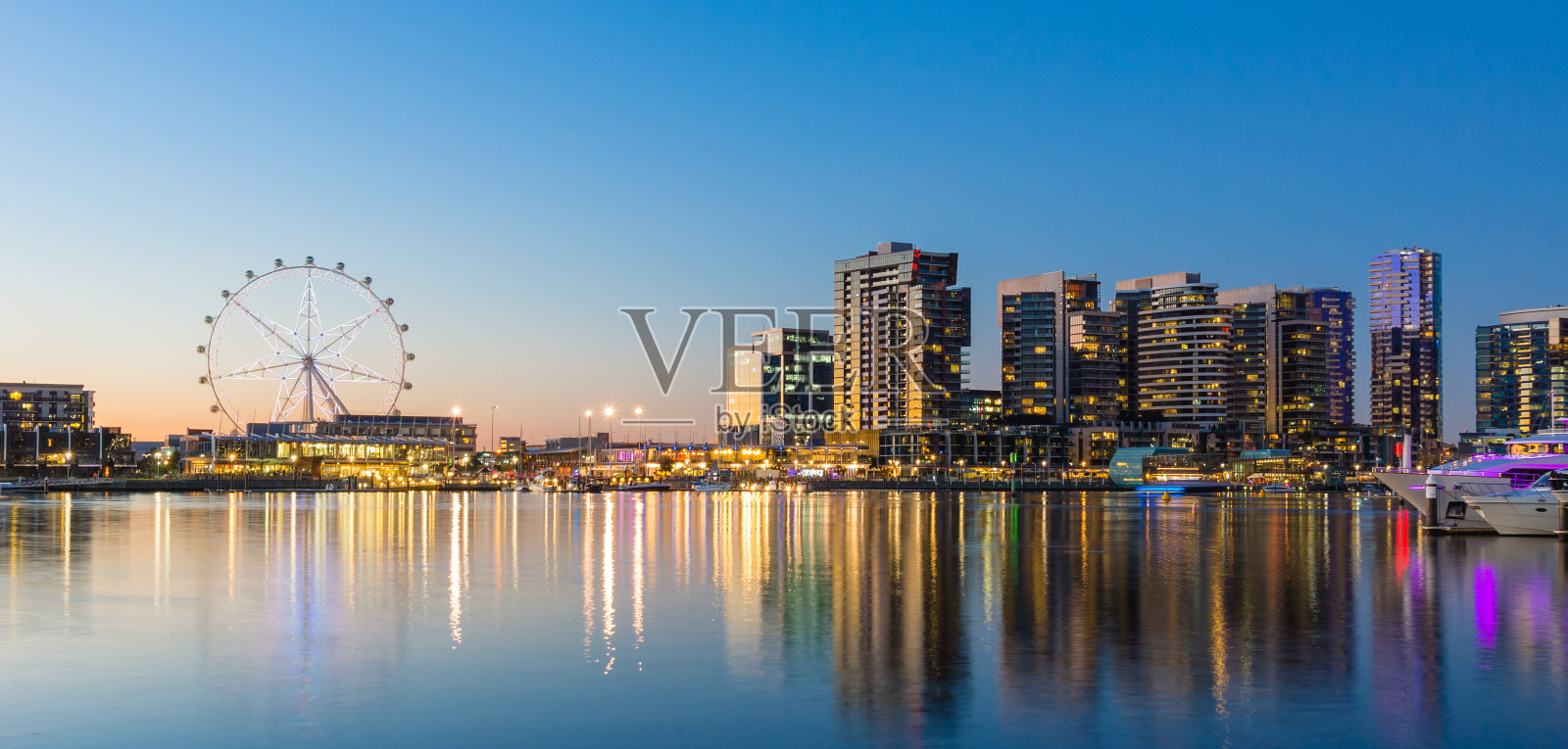 澳大利亚墨尔本码头区的全景图片照片摄影图片