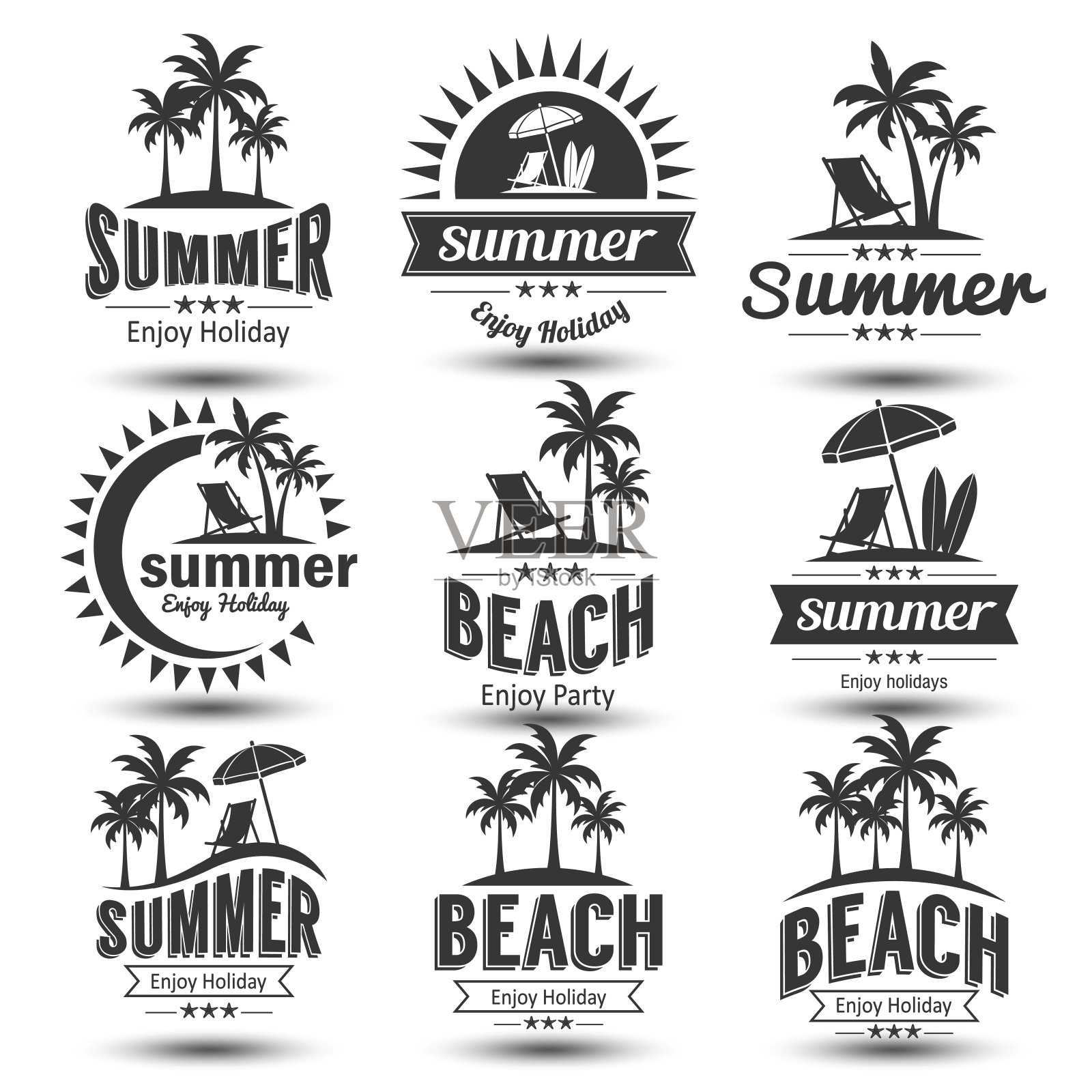 夏天的标签设计元素图片