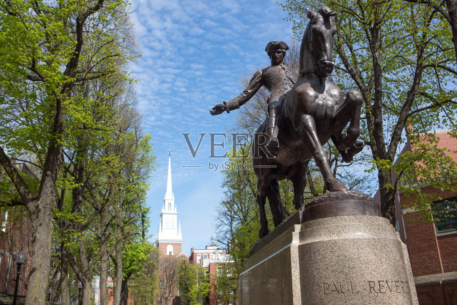 保罗·里维尔纪念碑，波士顿，妈妈照片摄影图片
