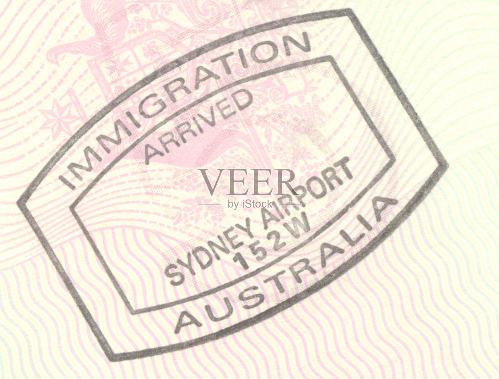 澳大利亚入境印章照片摄影图片