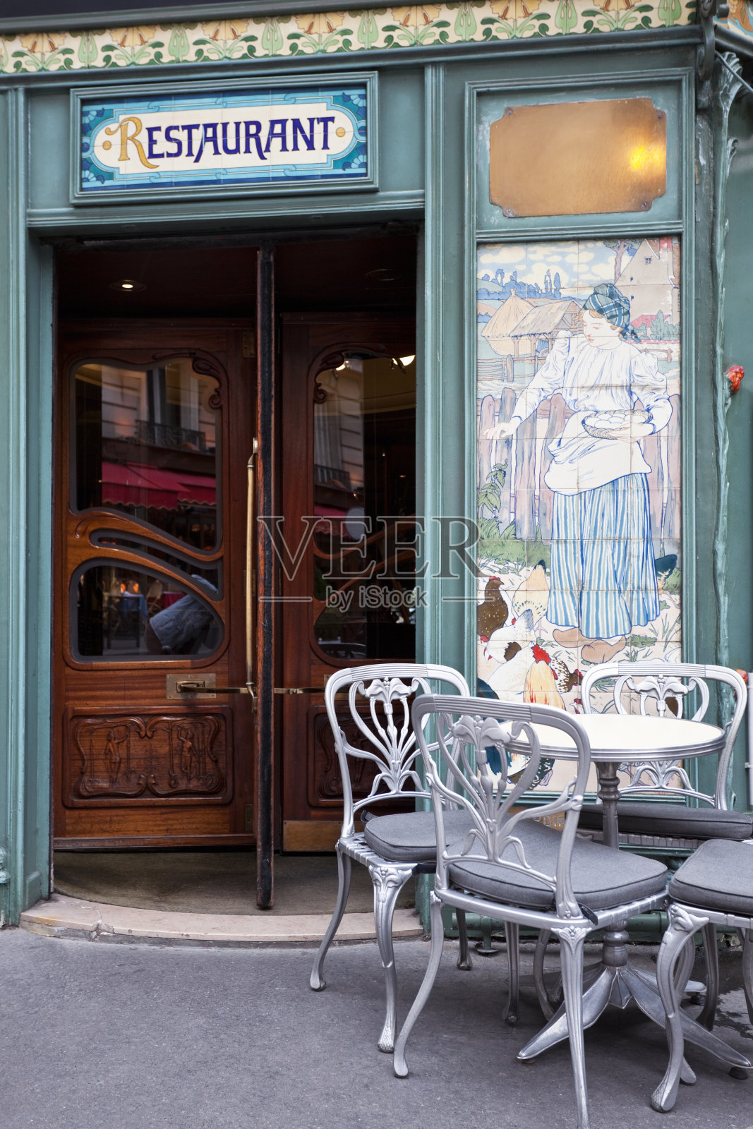美丽的餐厅在新艺术风格，巴黎，法国照片摄影图片
