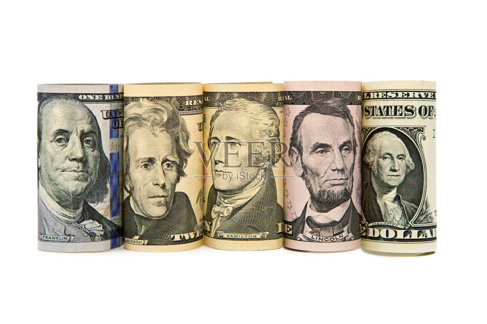 美元纸币显示美国总统和货币政治照片摄影图片