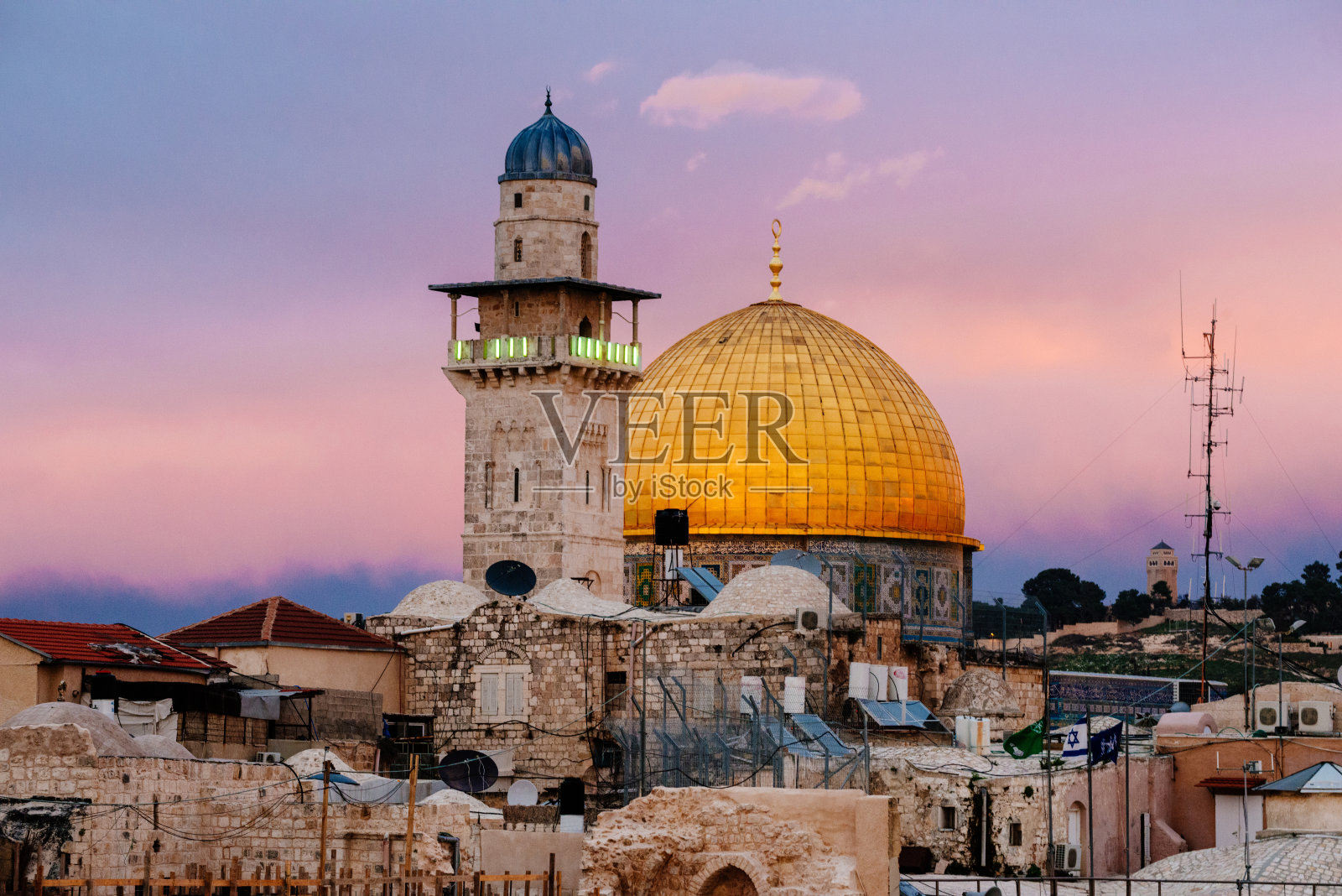 以色列耶路撒冷，库巴特萨克拉，岩石圆顶照片摄影图片
