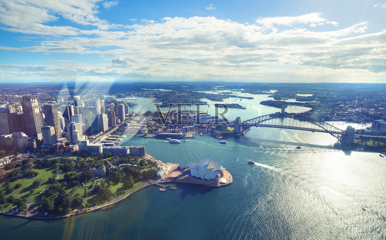 鸟瞰图悉尼港在澳大利亚照片摄影图片