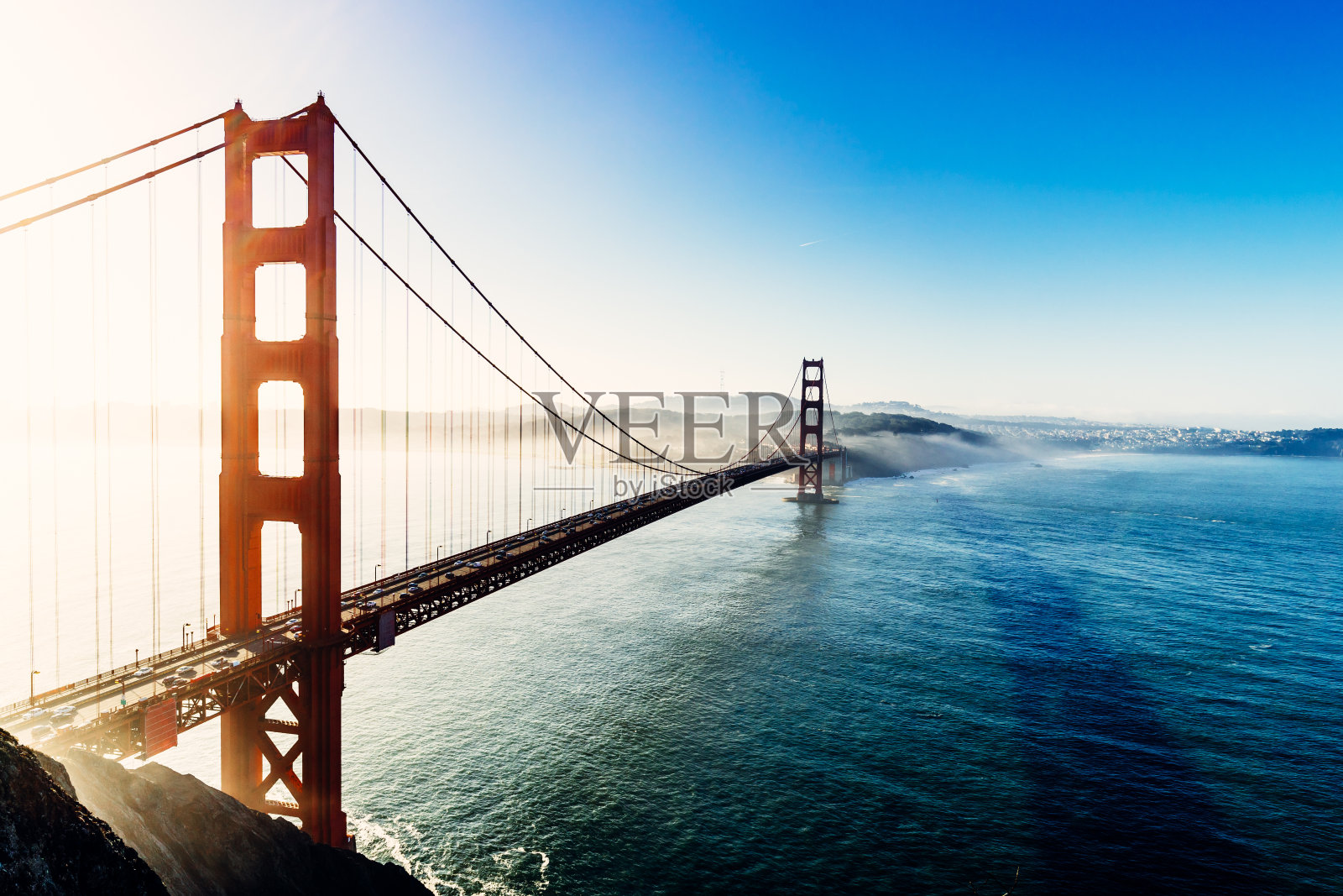 在巴特里斯宾塞，金门大桥，旧金山照片摄影图片