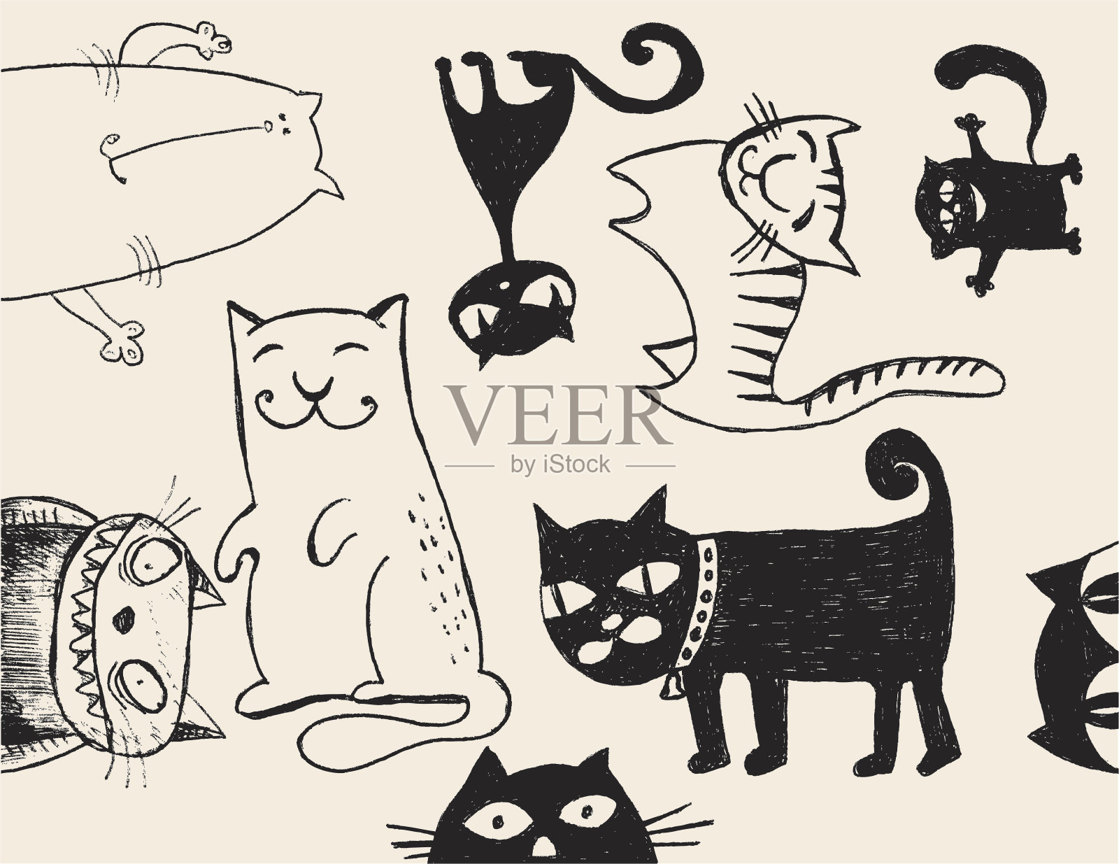 猫插画图片素材