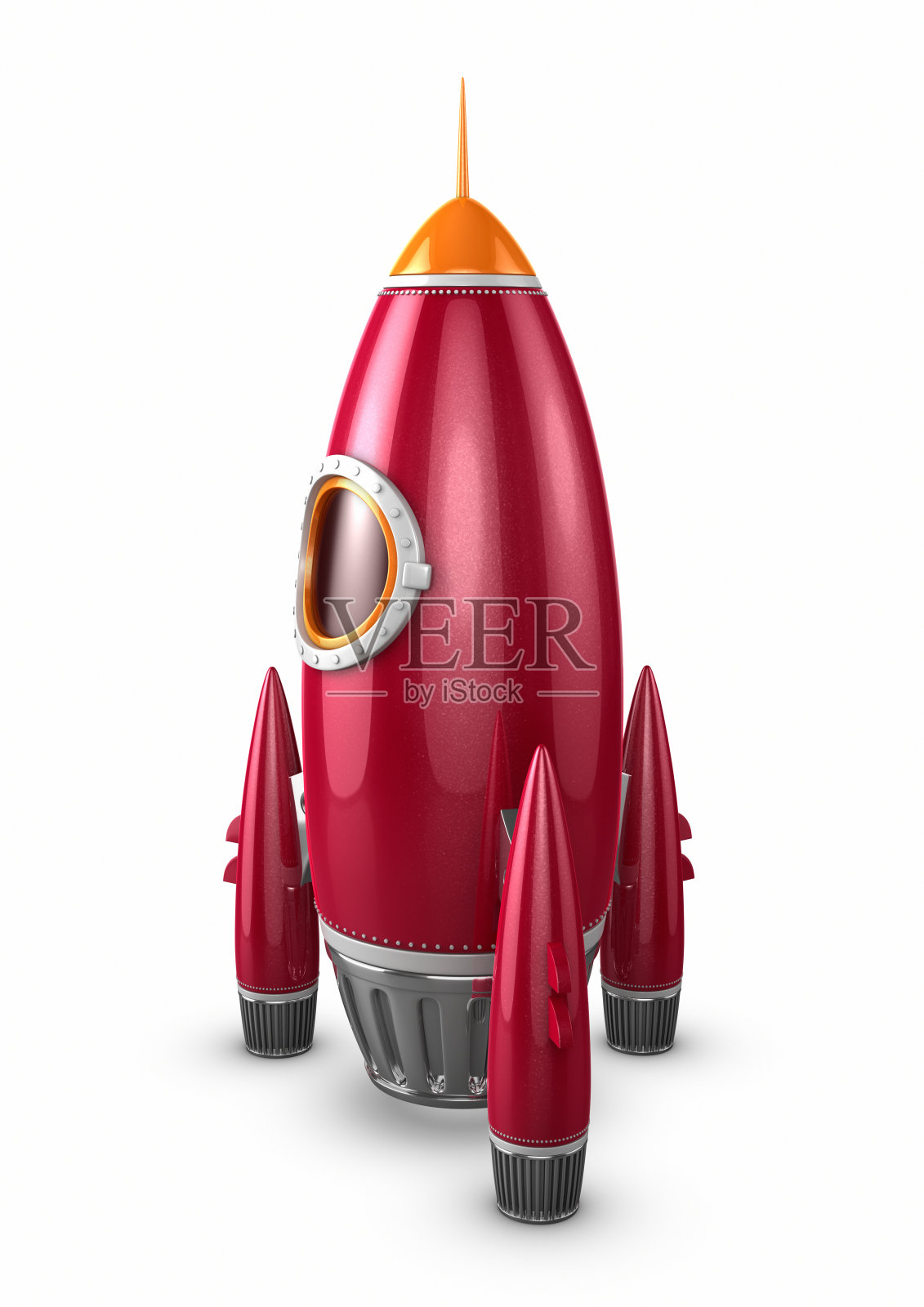 红色火箭飞船准备起飞插画图片素材