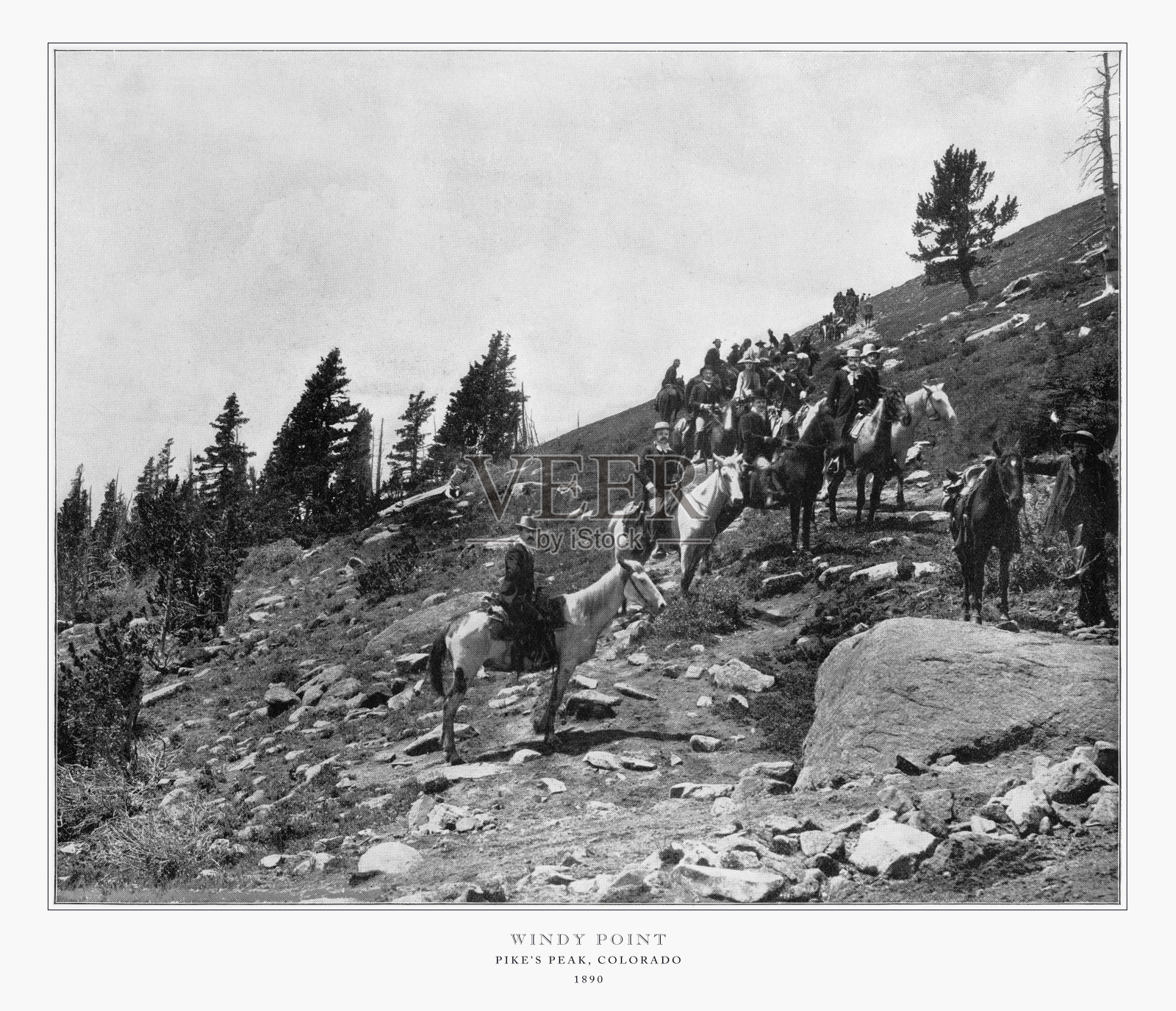 风点，派克峰，科罗拉多州，美国，古董美国照片，1893照片摄影图片