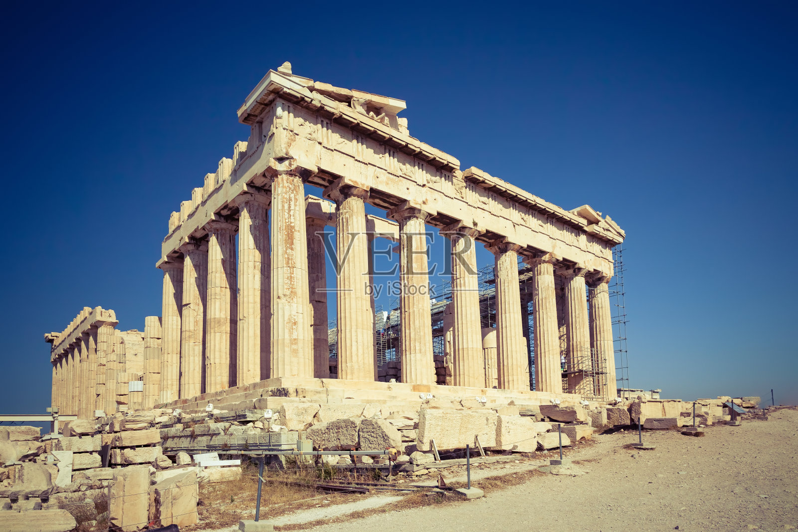 希腊雅典卫城的帕台农神庙照片摄影图片