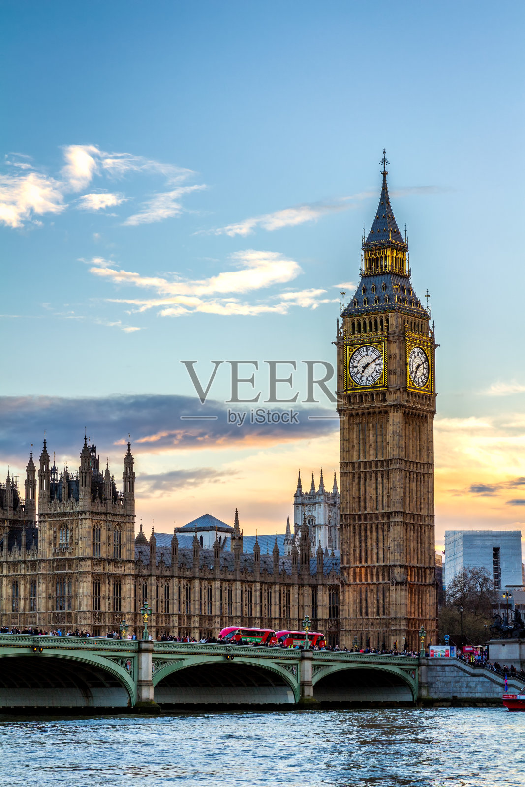 英国伦敦的国会大厦和大本钟照片摄影图片