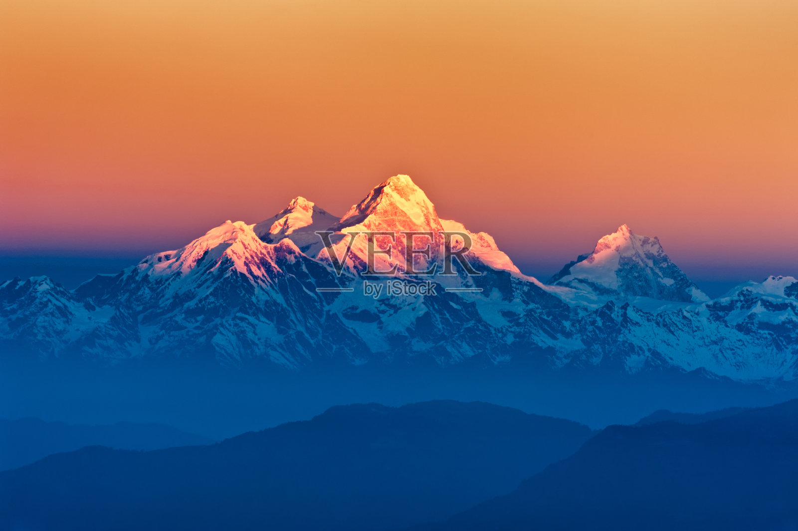从Shivapuri山看喜马拉雅山脉照片摄影图片