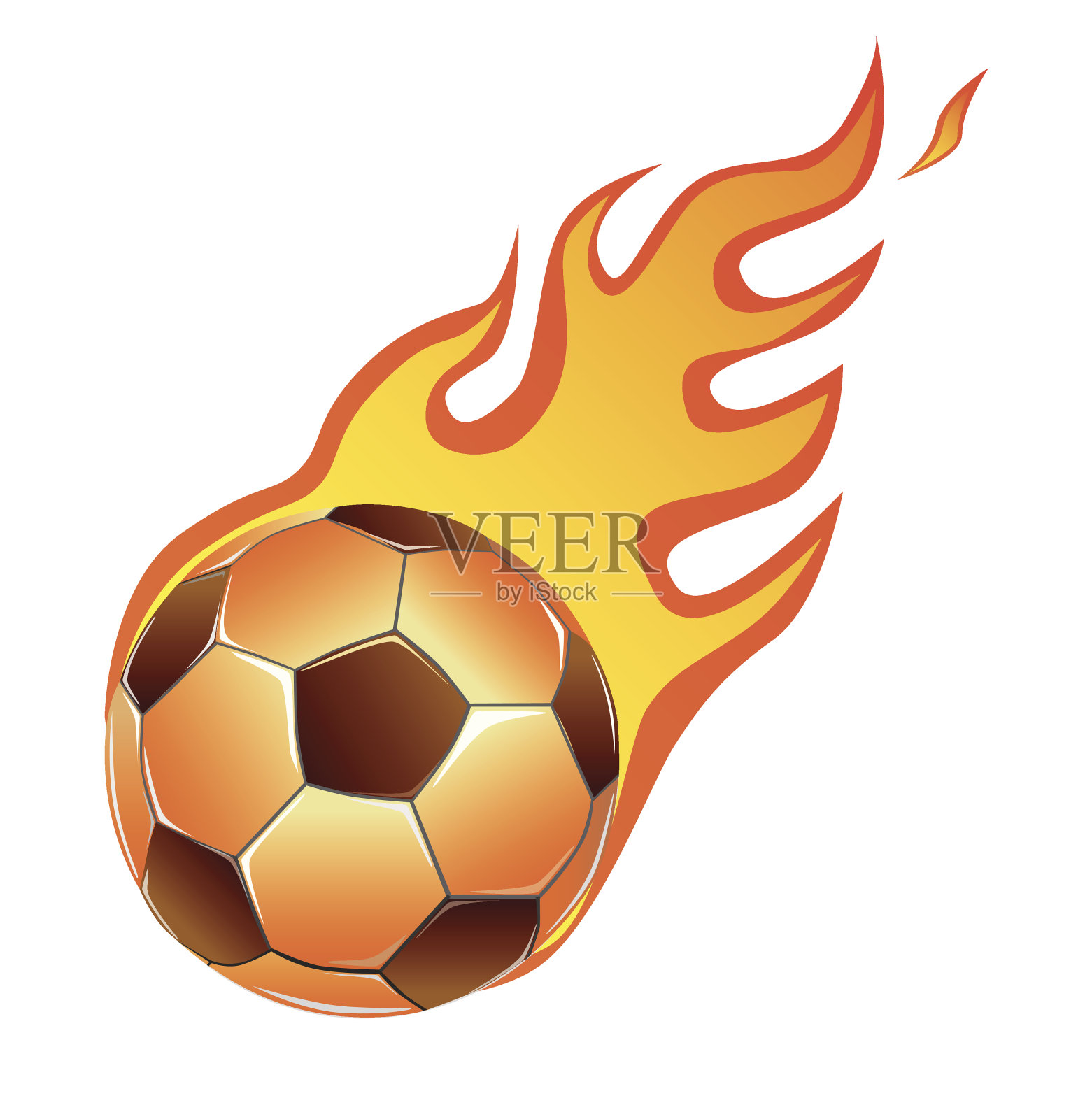 足球的火焰插画图片素材