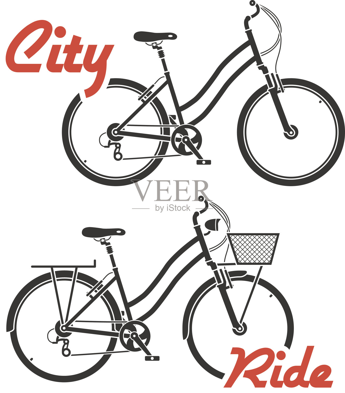 城市自行车设计元素图片