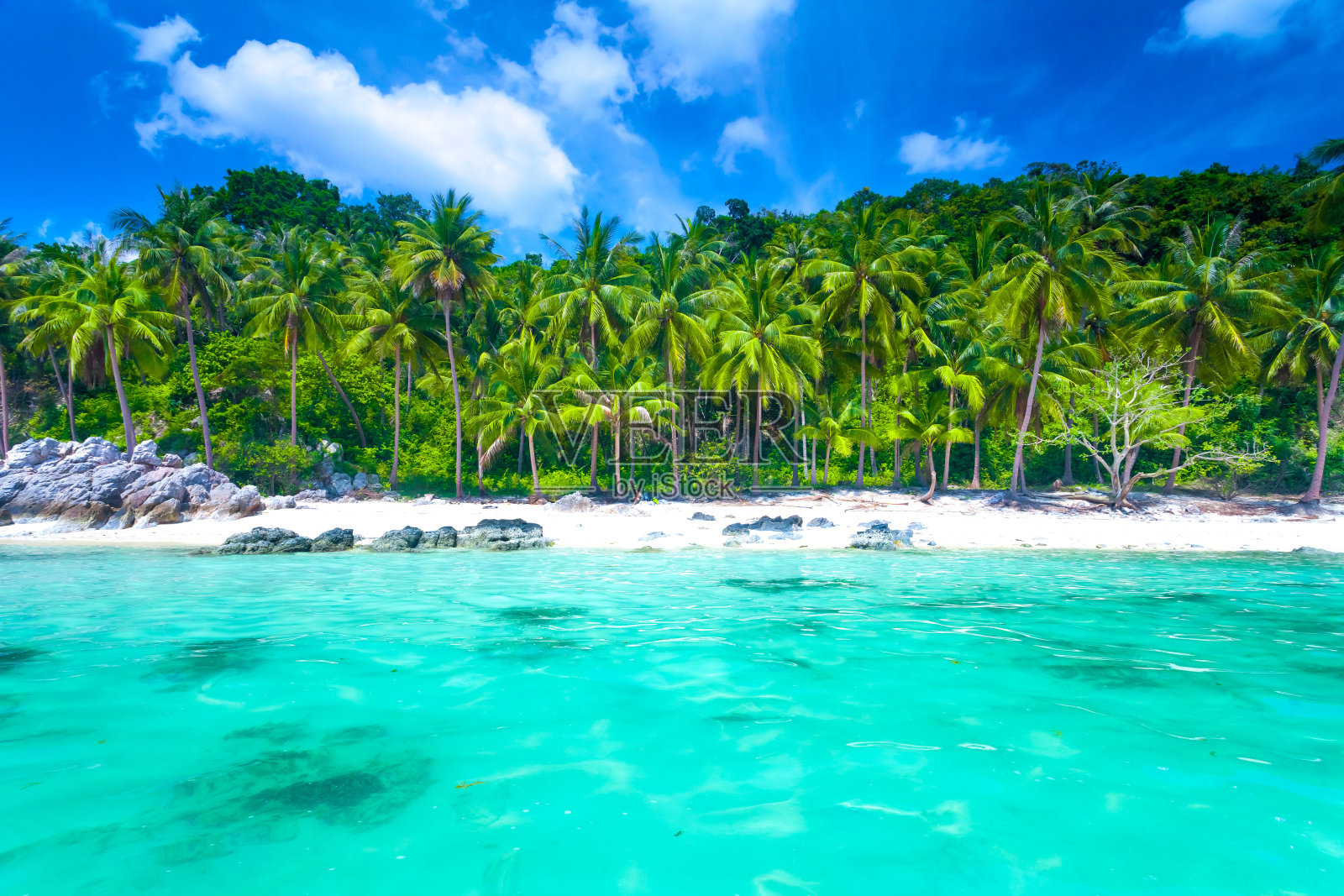 泰国苏梅岛的热带海洋和蓝天照片摄影图片