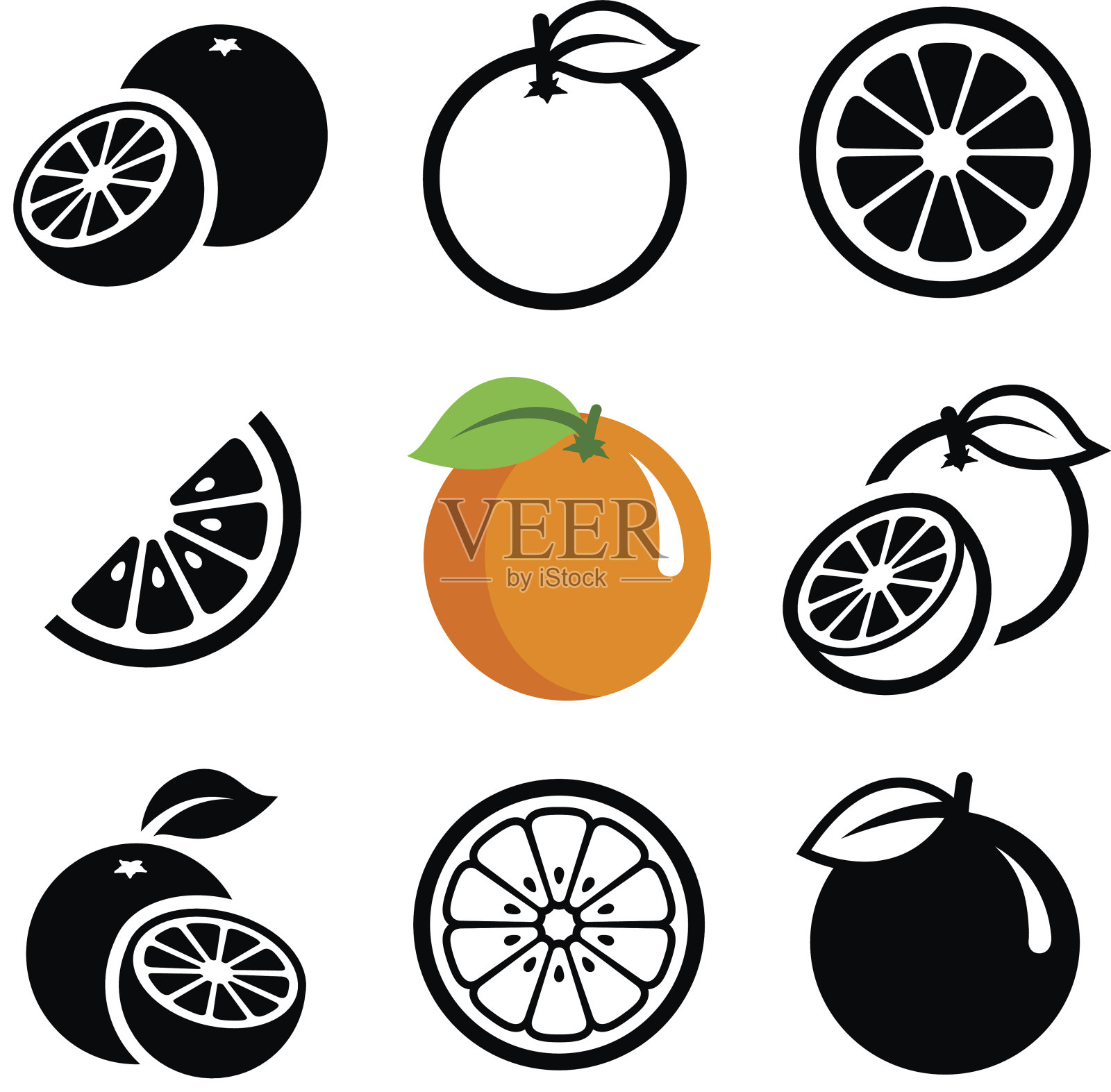 橙色水果设计元素图片