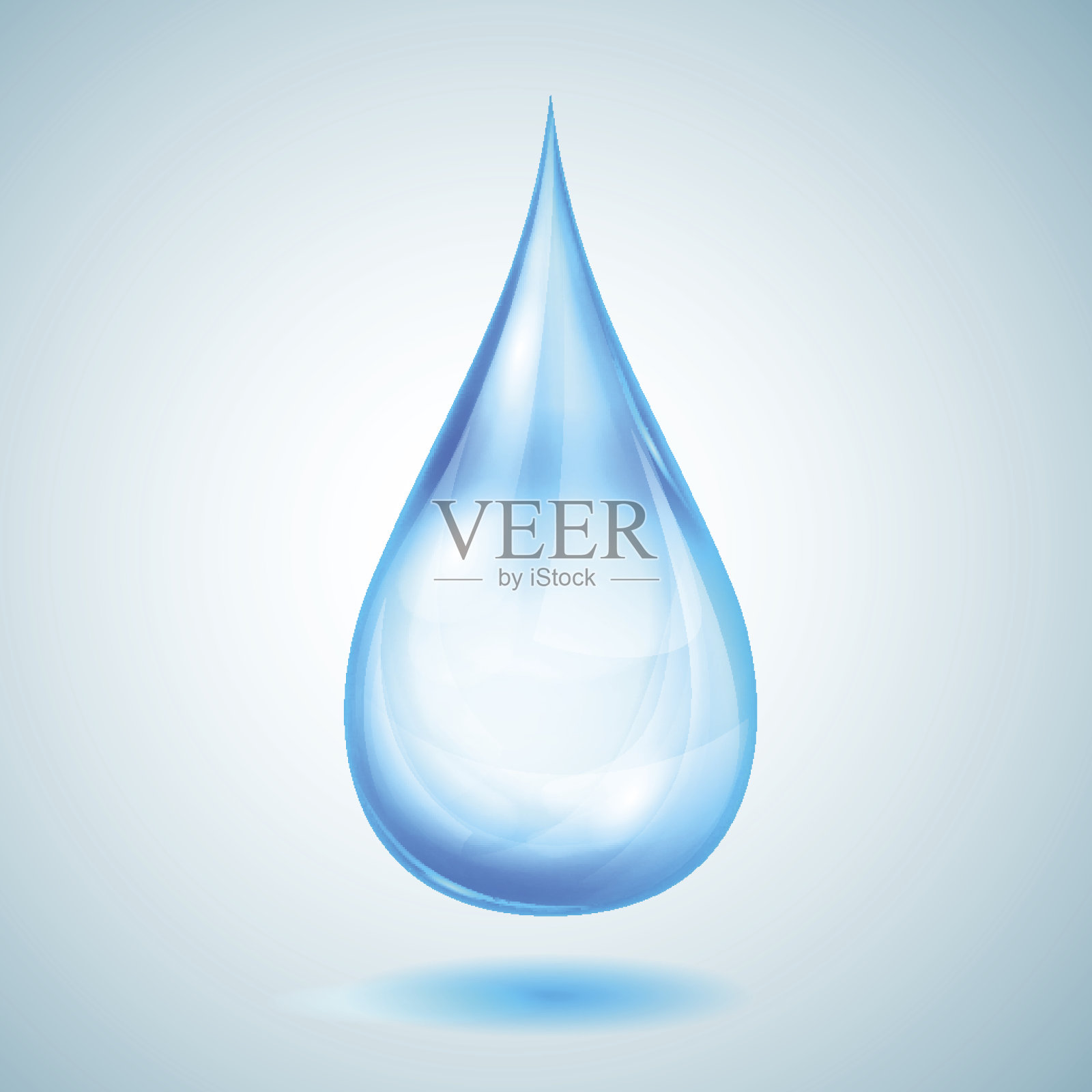 一大颗淡蓝色的水滴设计元素图片
