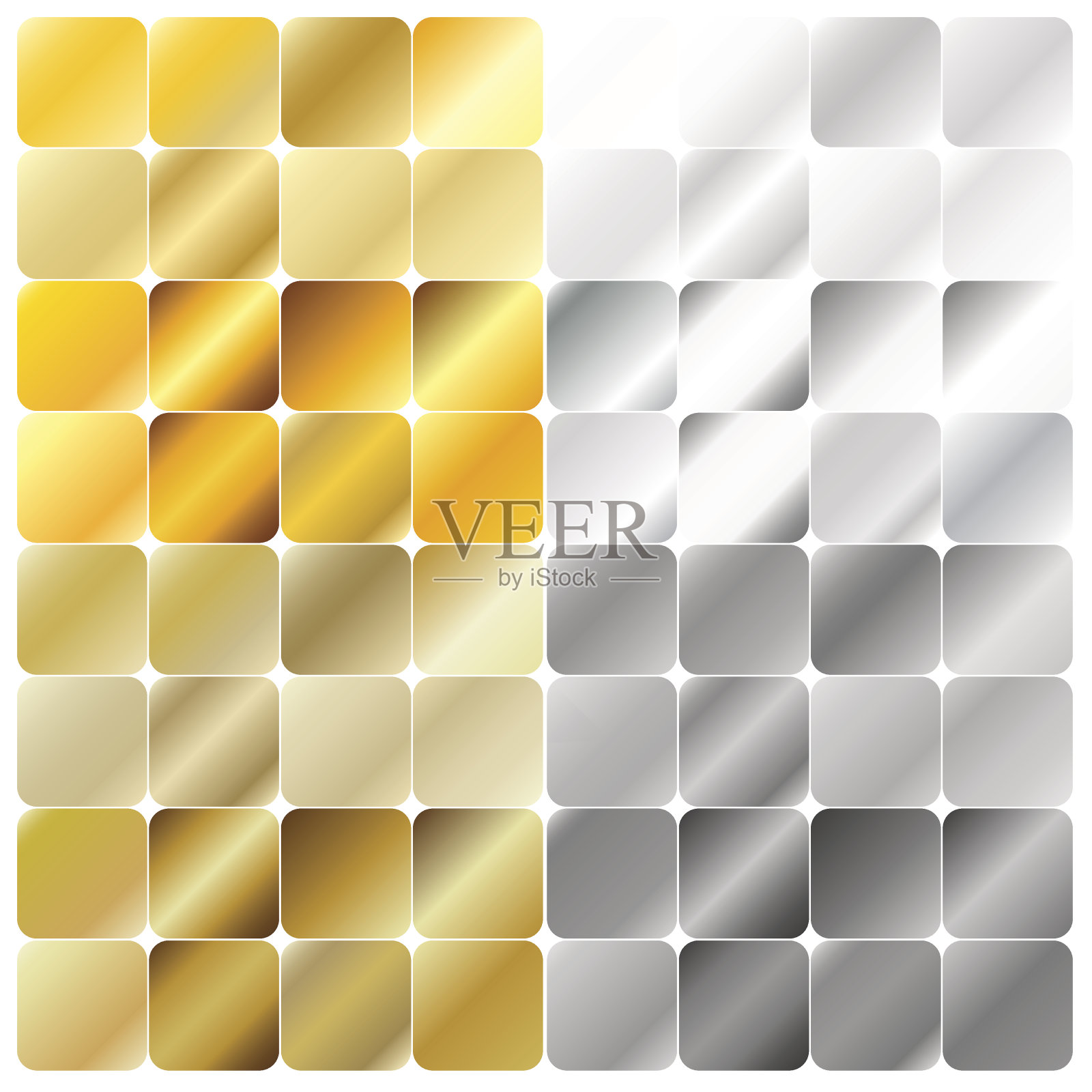 金色和银色梯度模式模板集合集合向量插画图片素材