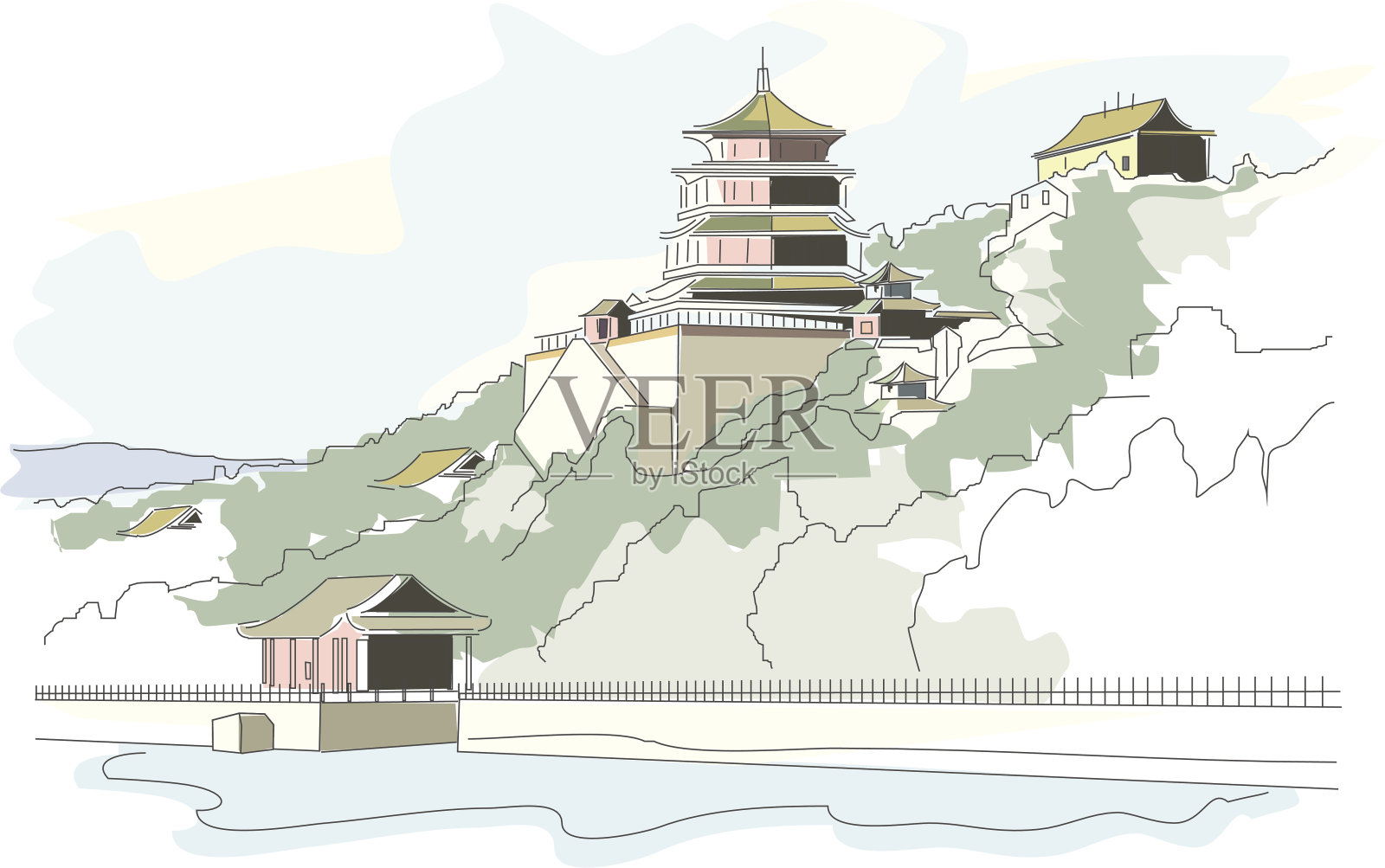 全球地标-中国插画图片素材