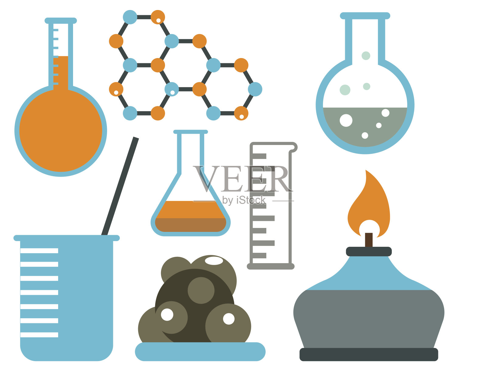实验室符号测试医学实验室科学生物学设计科学化学图标矢量插图插画图片素材