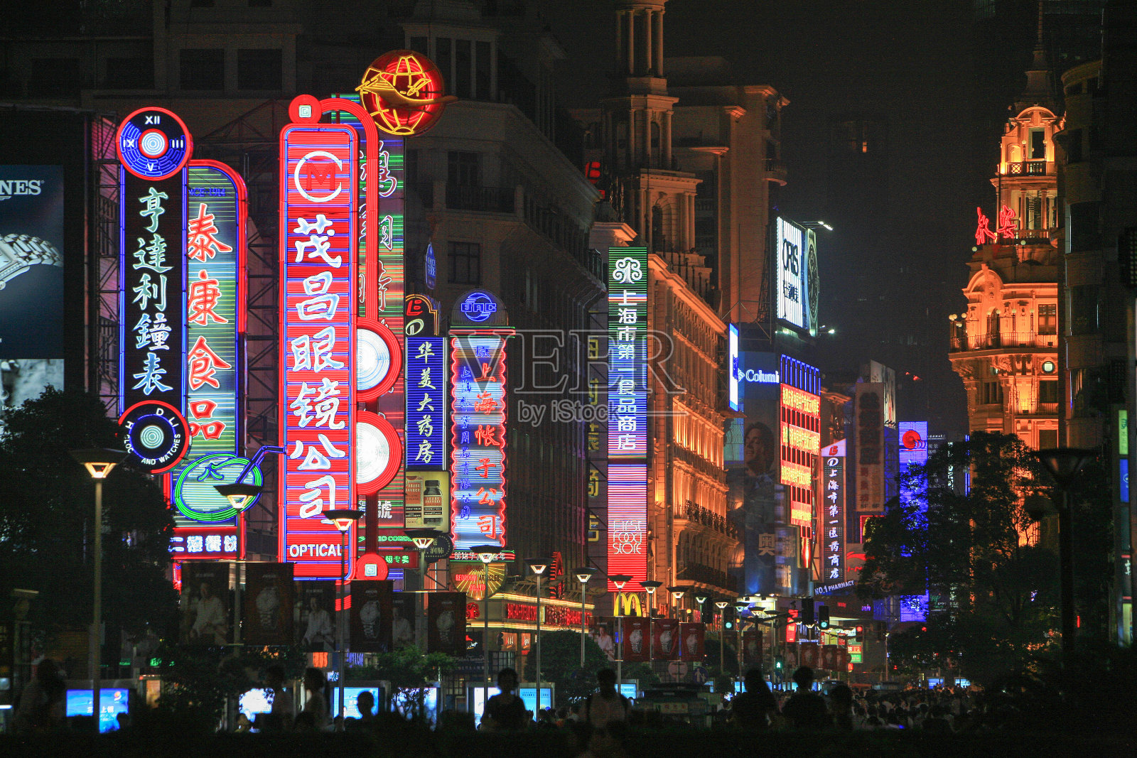 南京街，中国上海的购物中心照片摄影图片