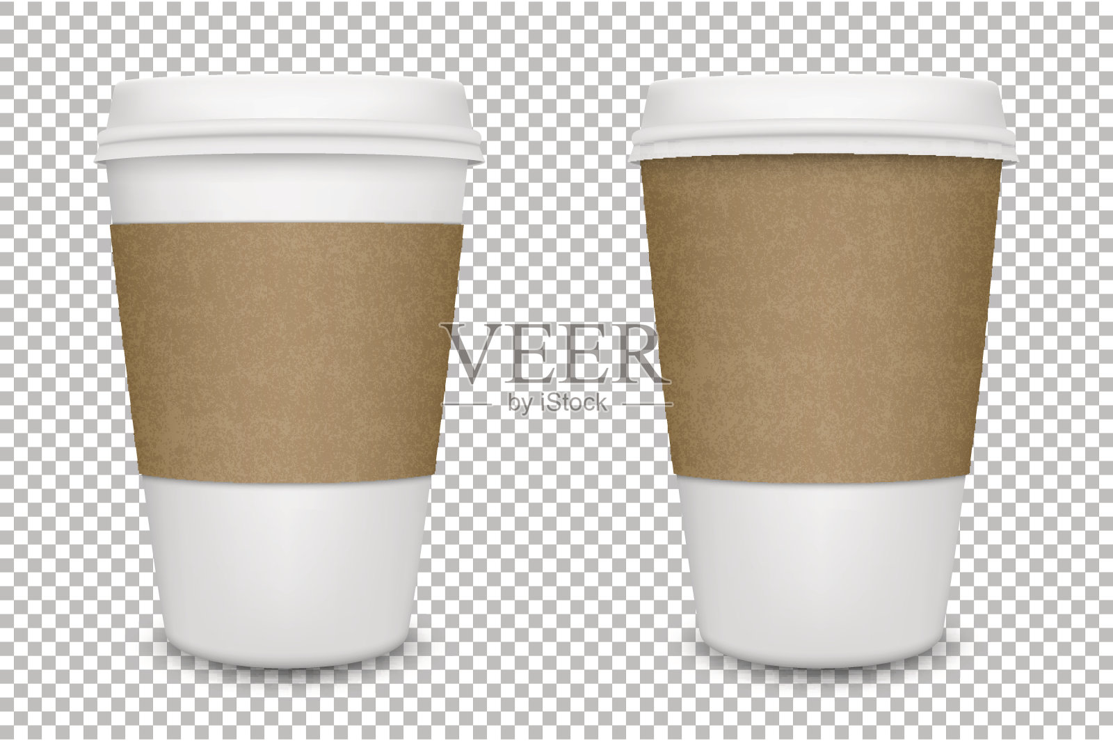 向量现实空白纸咖啡杯集孤立。向量EPS10设计元素图片