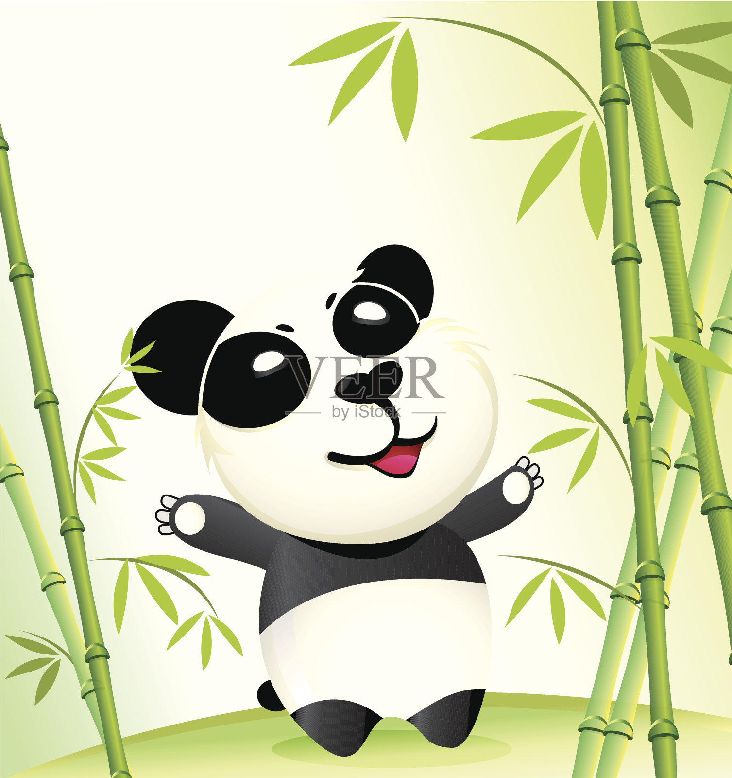 快乐中国熊猫插画图片素材