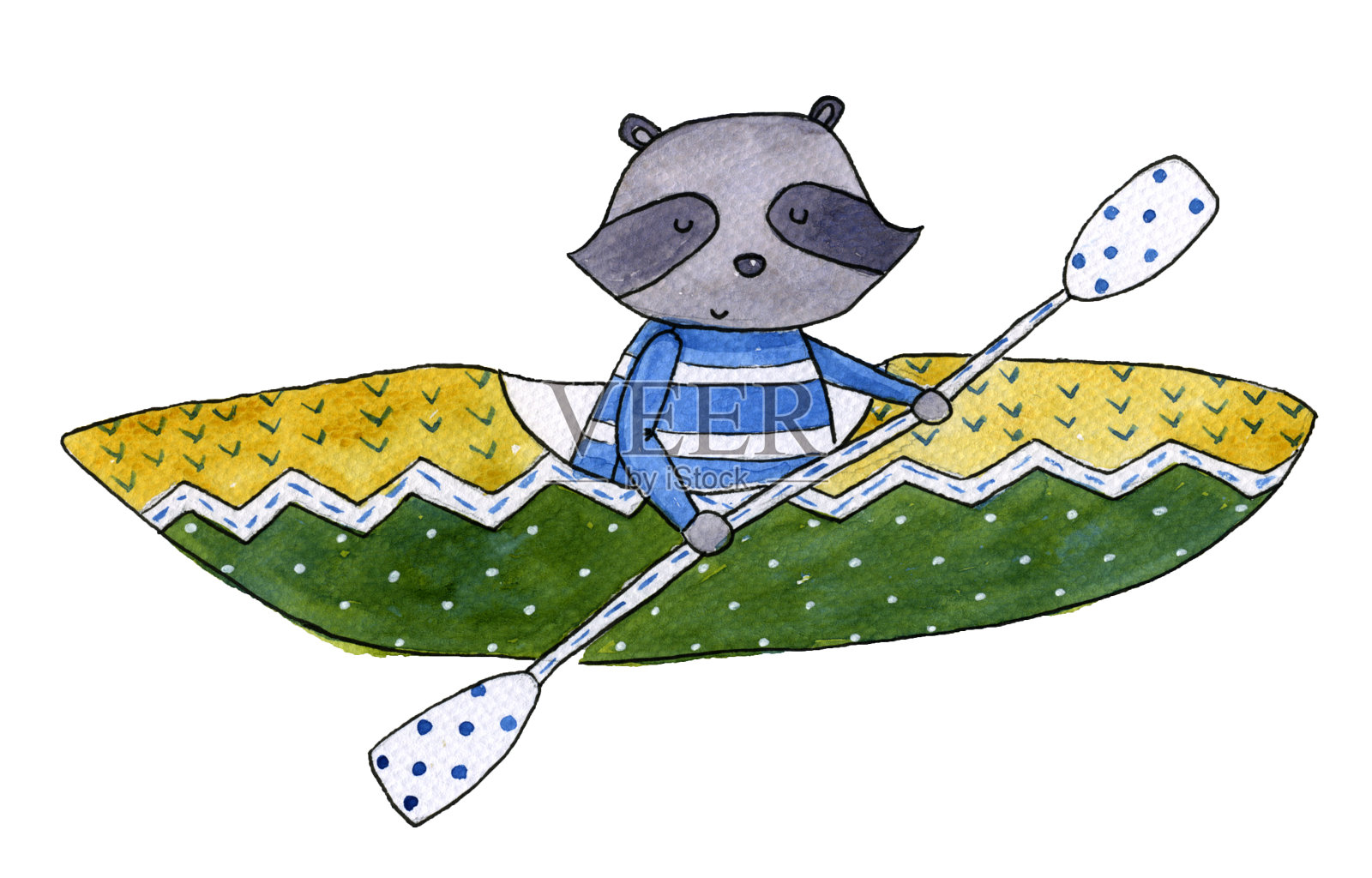 Kayak水彩插图插画图片素材