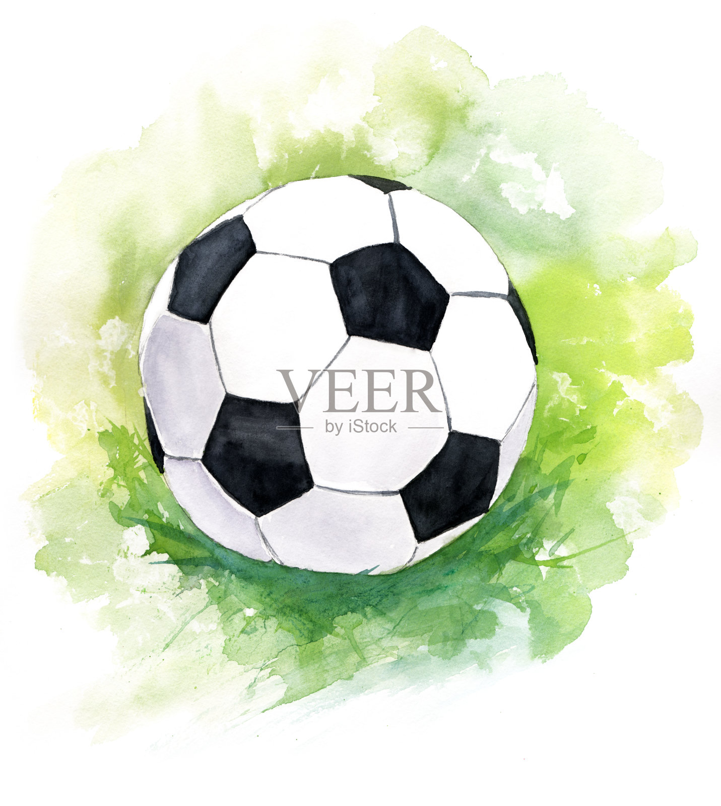 足球、水彩画插画图片素材