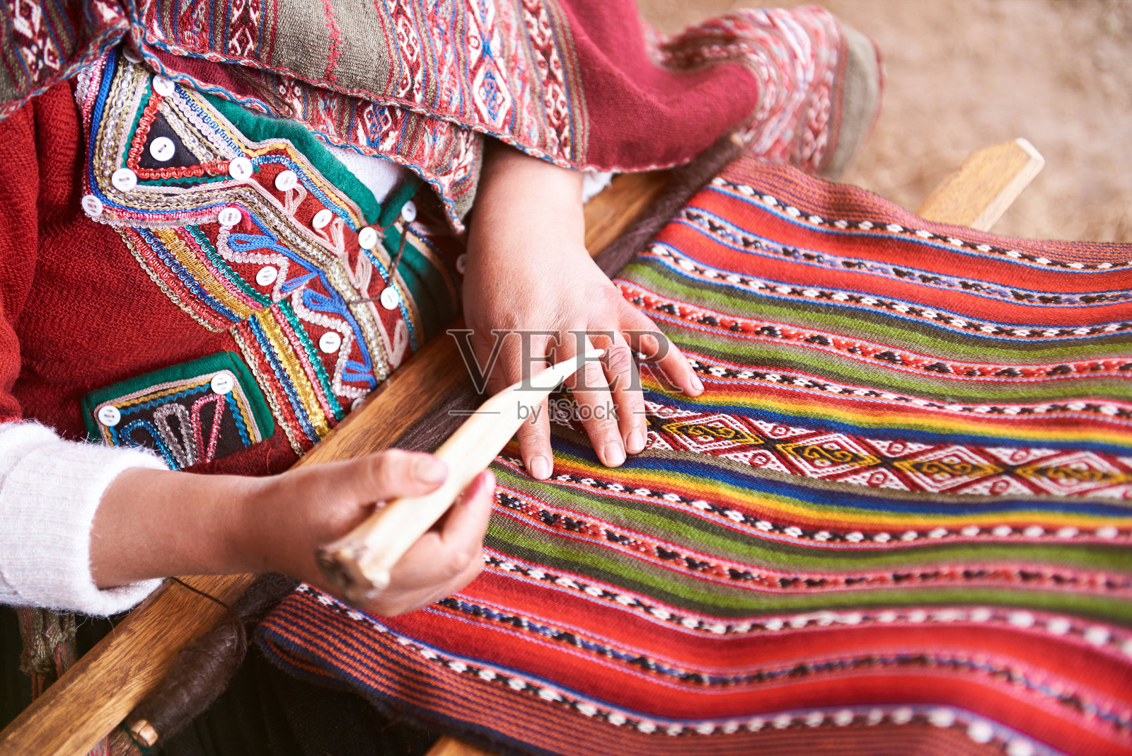 手工制作的传统彩色羊毛照片摄影图片