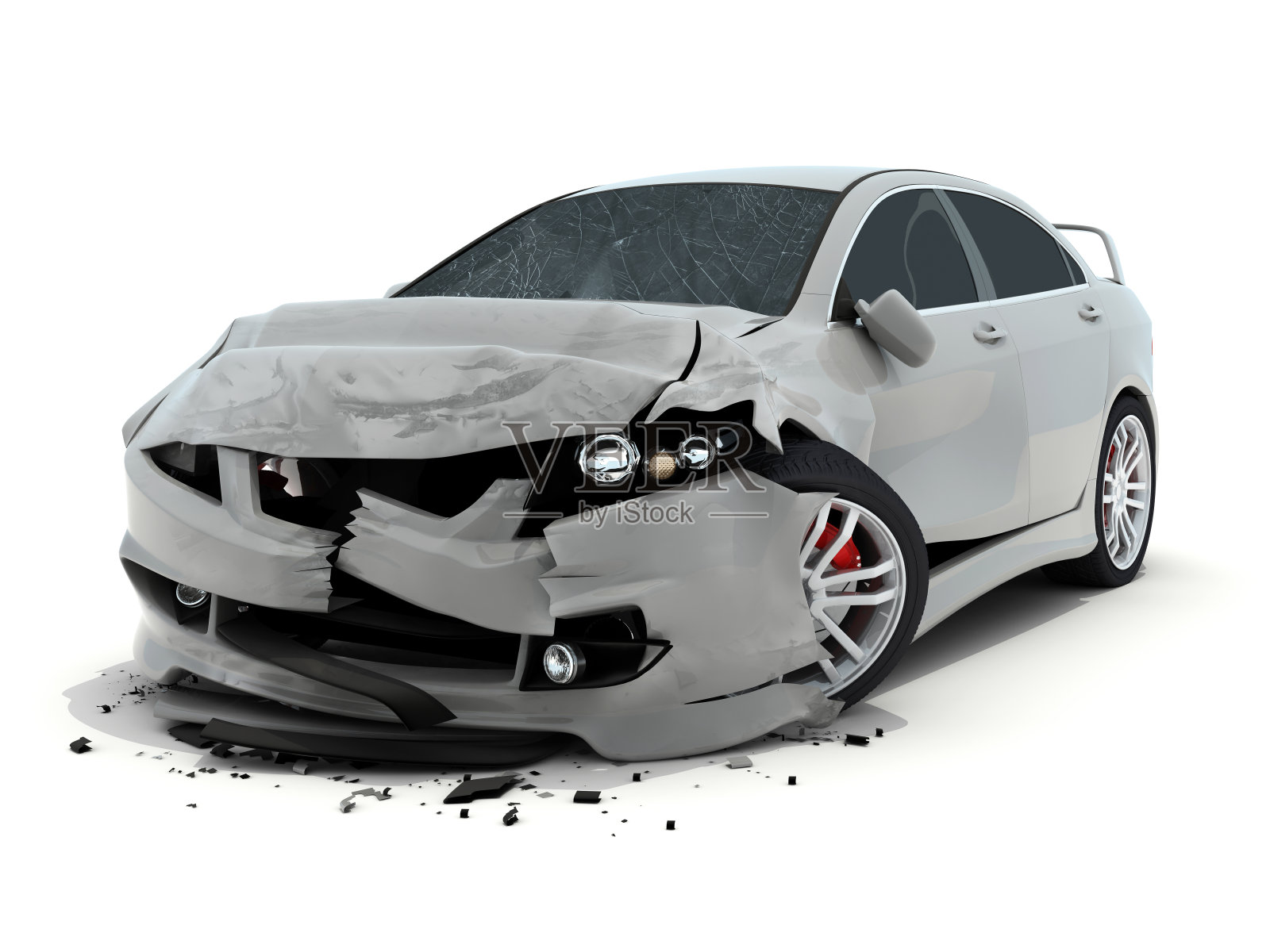 白色背景上的车祸设计元素图片