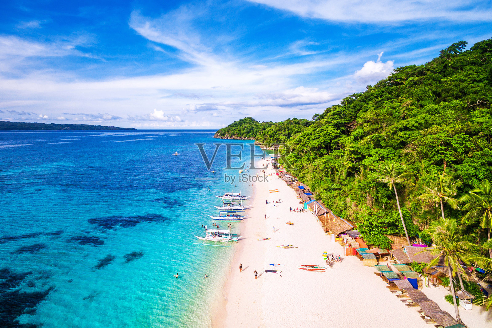 长滩岛鸟瞰图，西维萨亚斯，菲律宾照片摄影图片