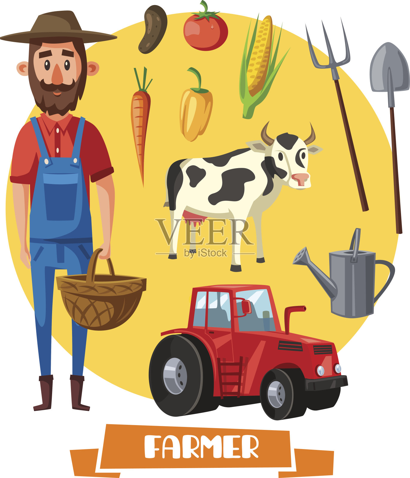 农民职业和农业农业传播媒介海报插画图片素材