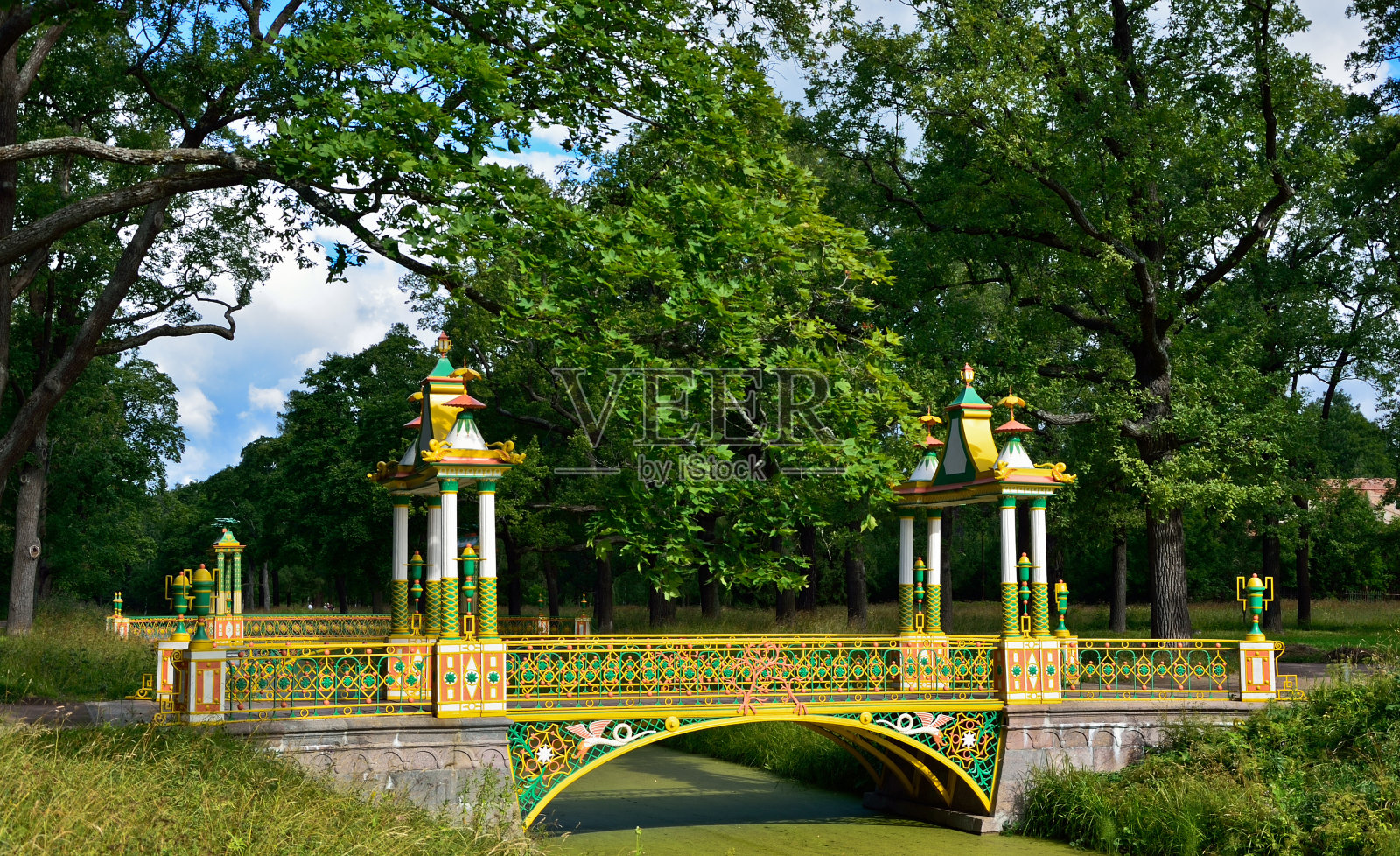 皇家公园里的中式桥照片摄影图片