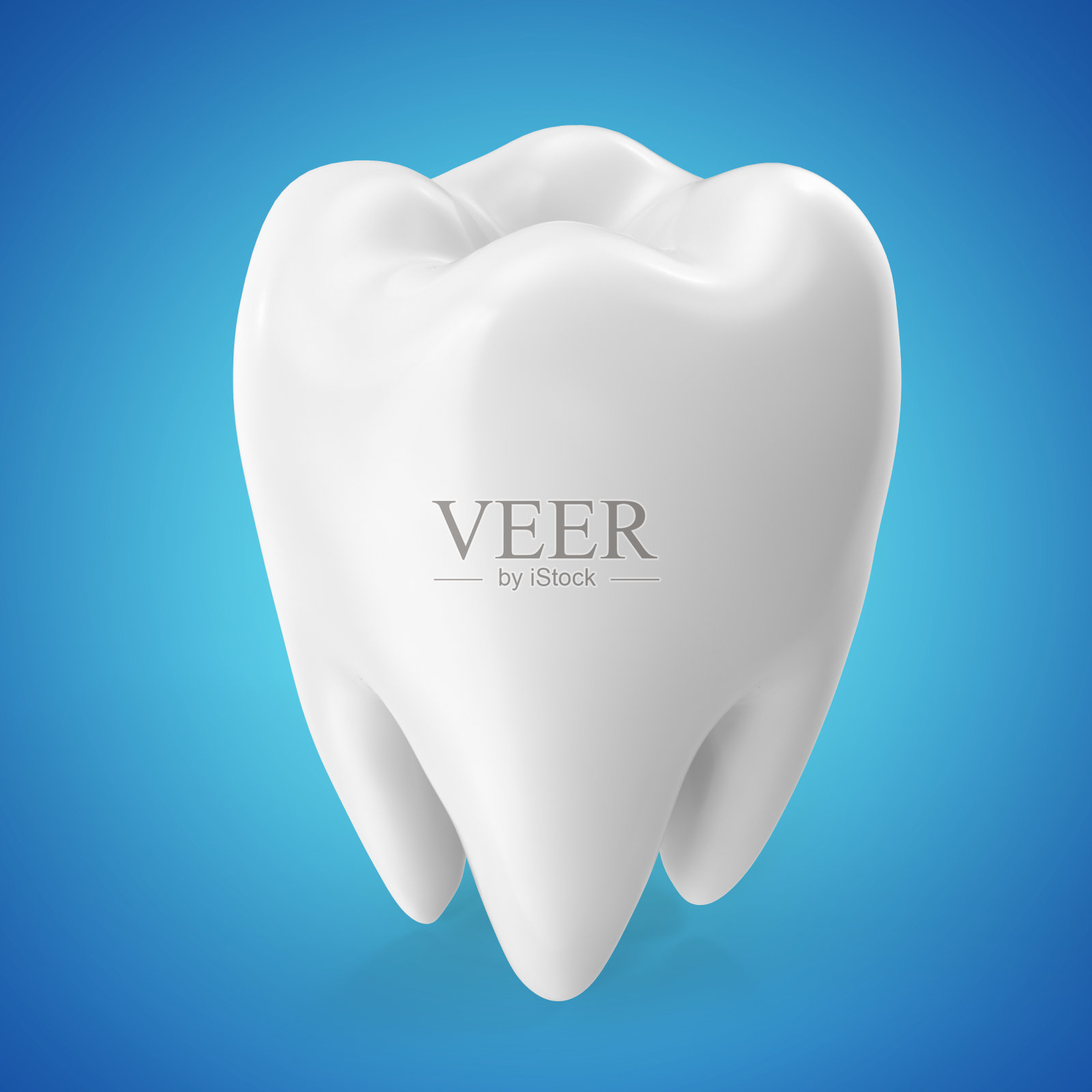 3D渲染牙科护理牙齿设计元素在蓝色的背景照片摄影图片
