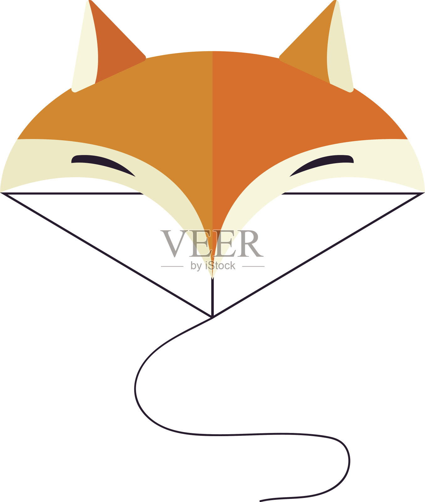 插图的狐狸头卡通风格设计元素图片