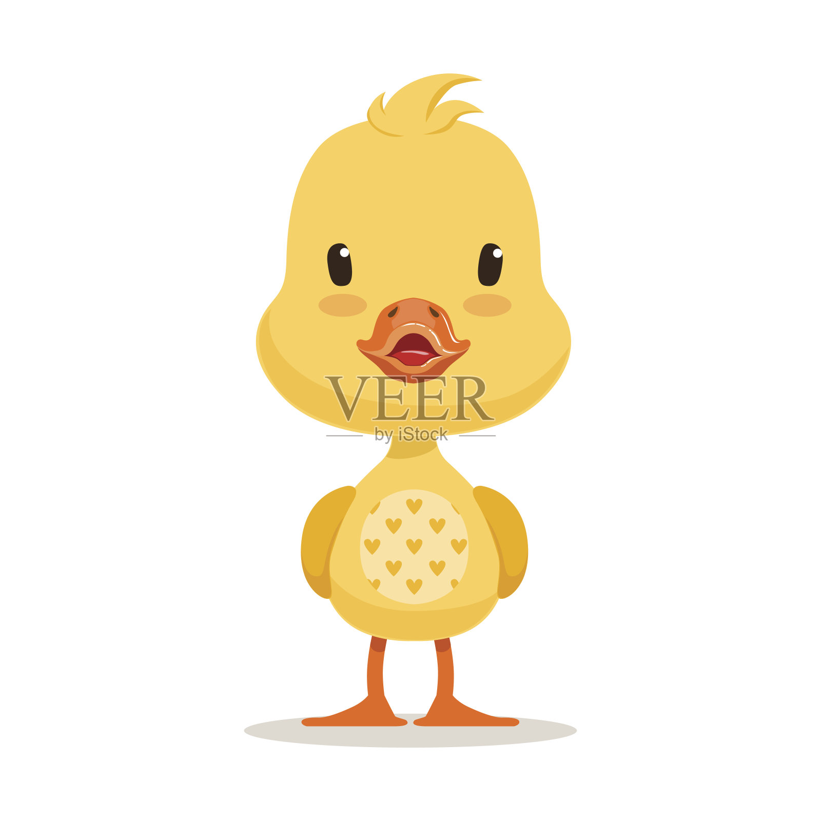 可爱的黄小鸭，表情符号卡通人物矢量插画设计元素图片