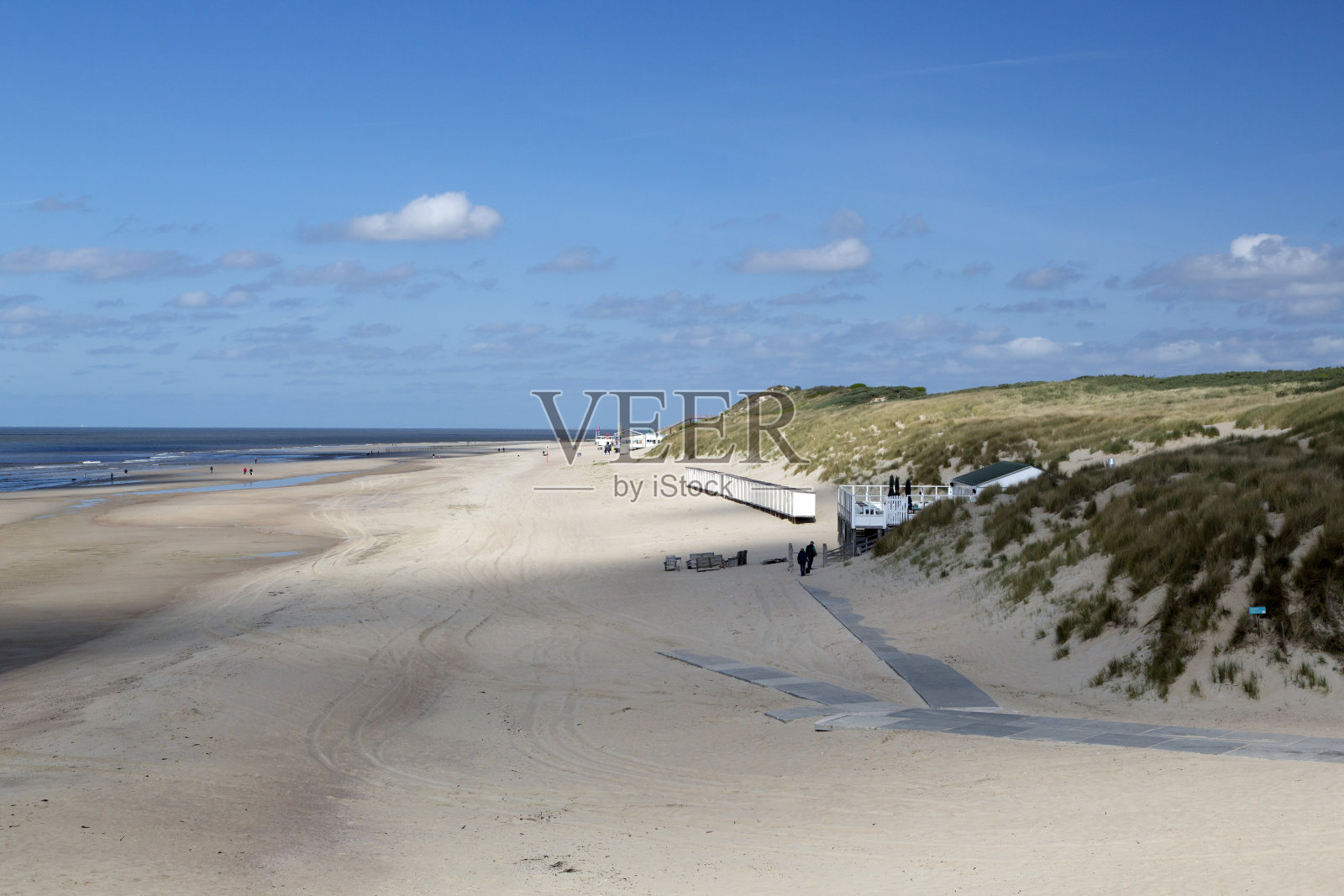 荷兰海滩和沙丘照片摄影图片